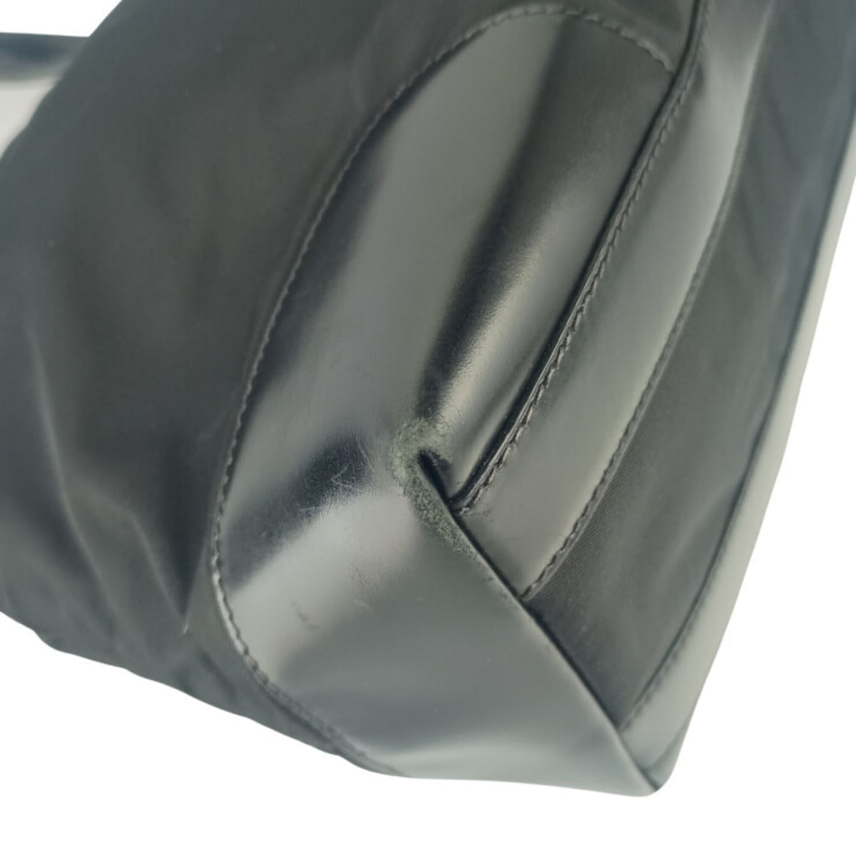 Prada Black Nylon Leather Handbag (Pre-Owned)