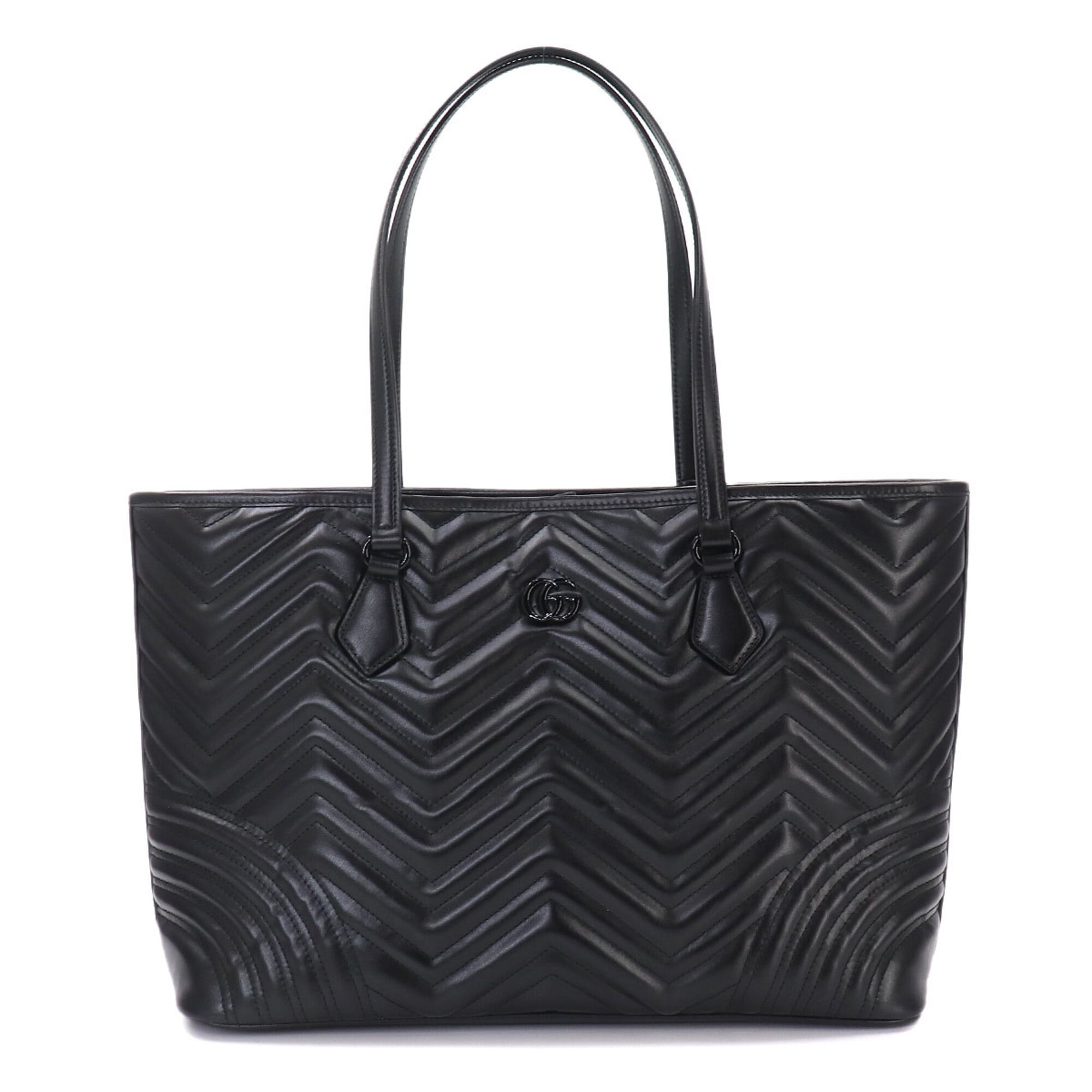 Gucci Gg Marmont Black Leather Tote Bag (Pre-Owned)