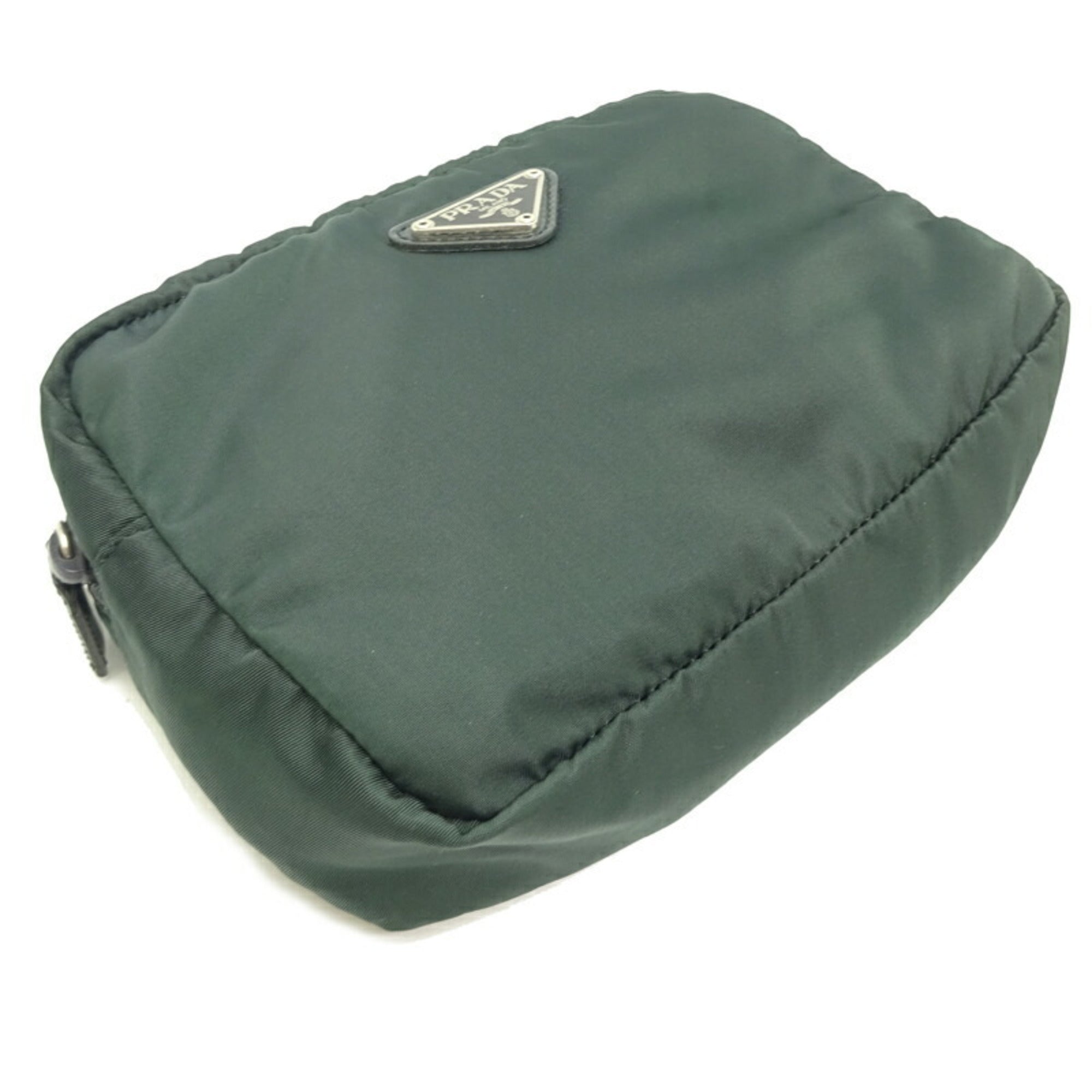 Prada Dark Green Nylon Pouch (Pre-Owned)