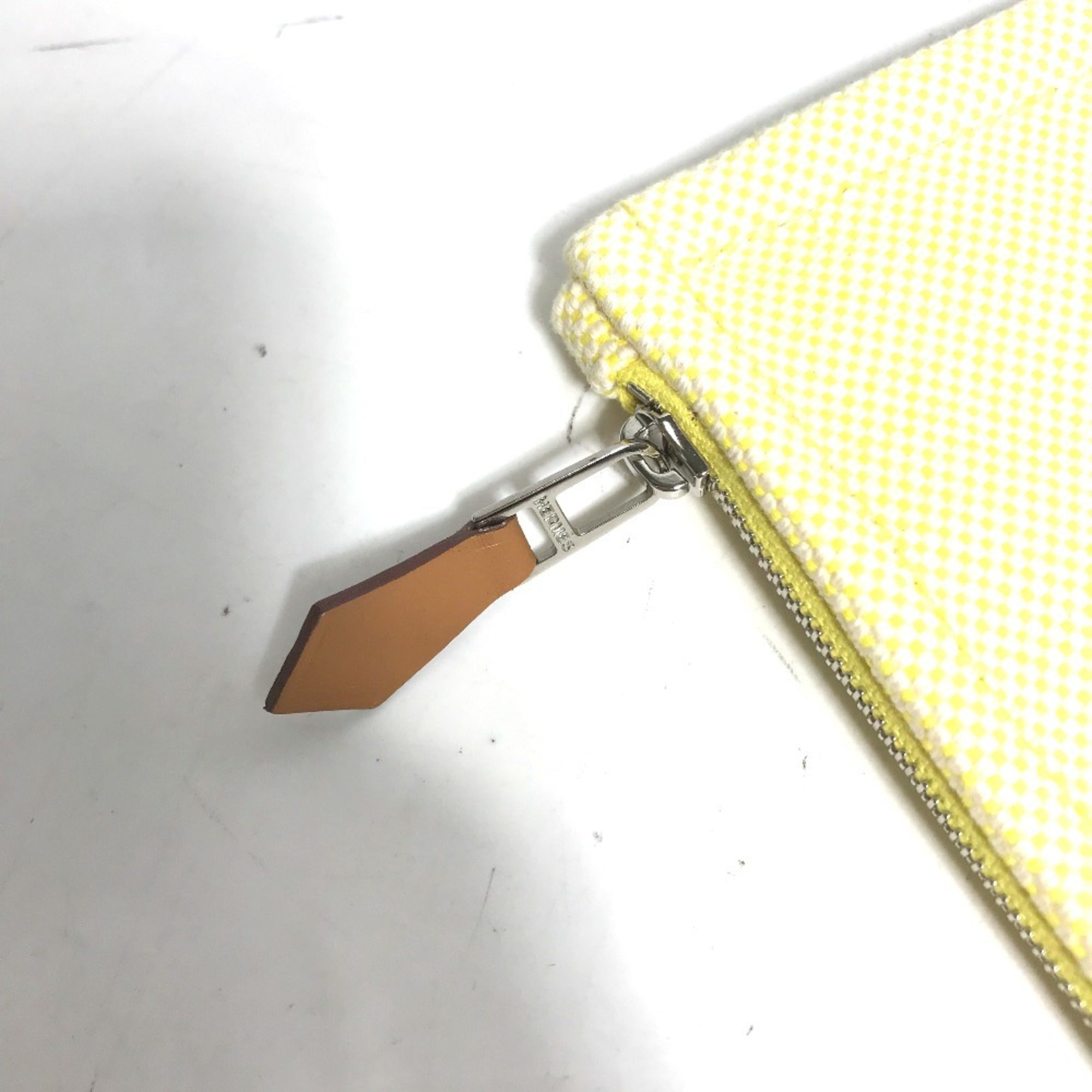 Hermes Yellow Toile H Clutch Bag Pouch (Pre-Owned)