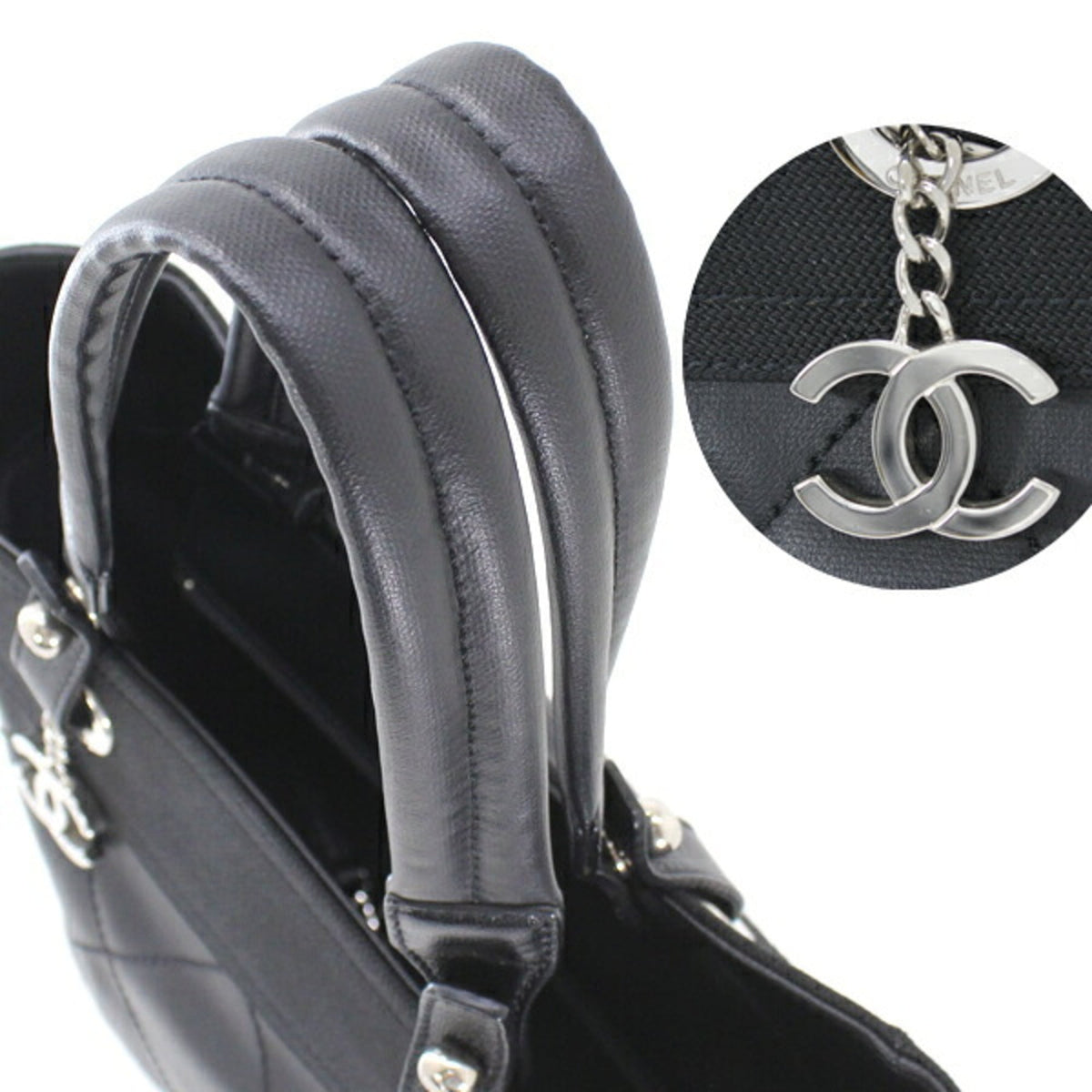 Chanel Paris Biarritz Black Pvc Leather Tote Bag (Pre-Owned)
