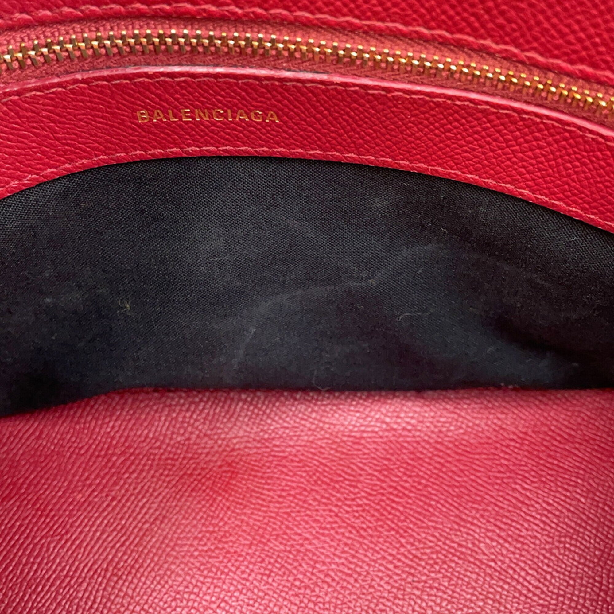 Balenciaga Red Color Leather Handbag Shoulder Bag (Pre-Owned)