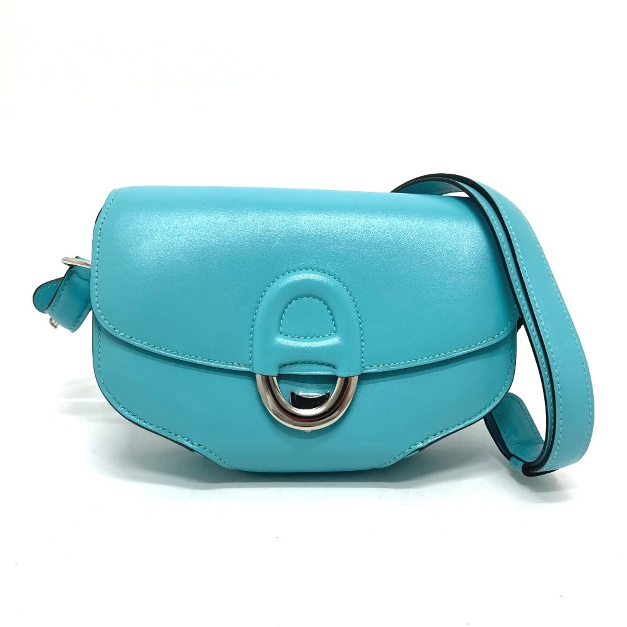 Hermes Blue Blue Atoll Tadelakt Leather Handbag Shoulder Bag (Pre-Owned)