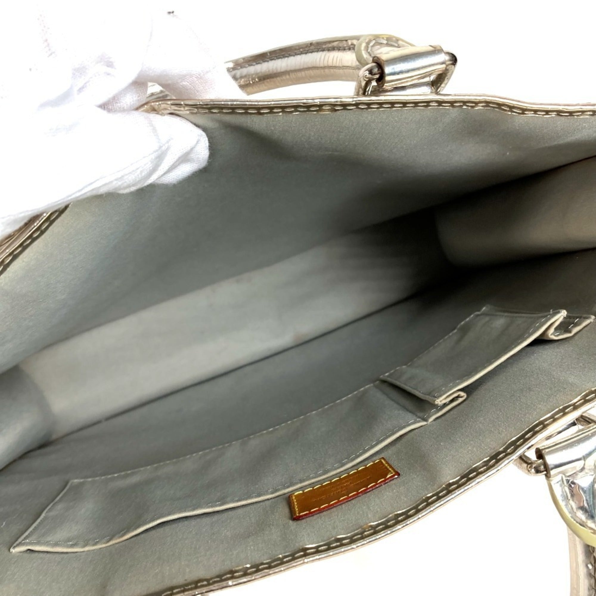 Louis Vuitton Monogram Miroir Argent Silver Leather Handbag Tote Bag (Pre-Owned)