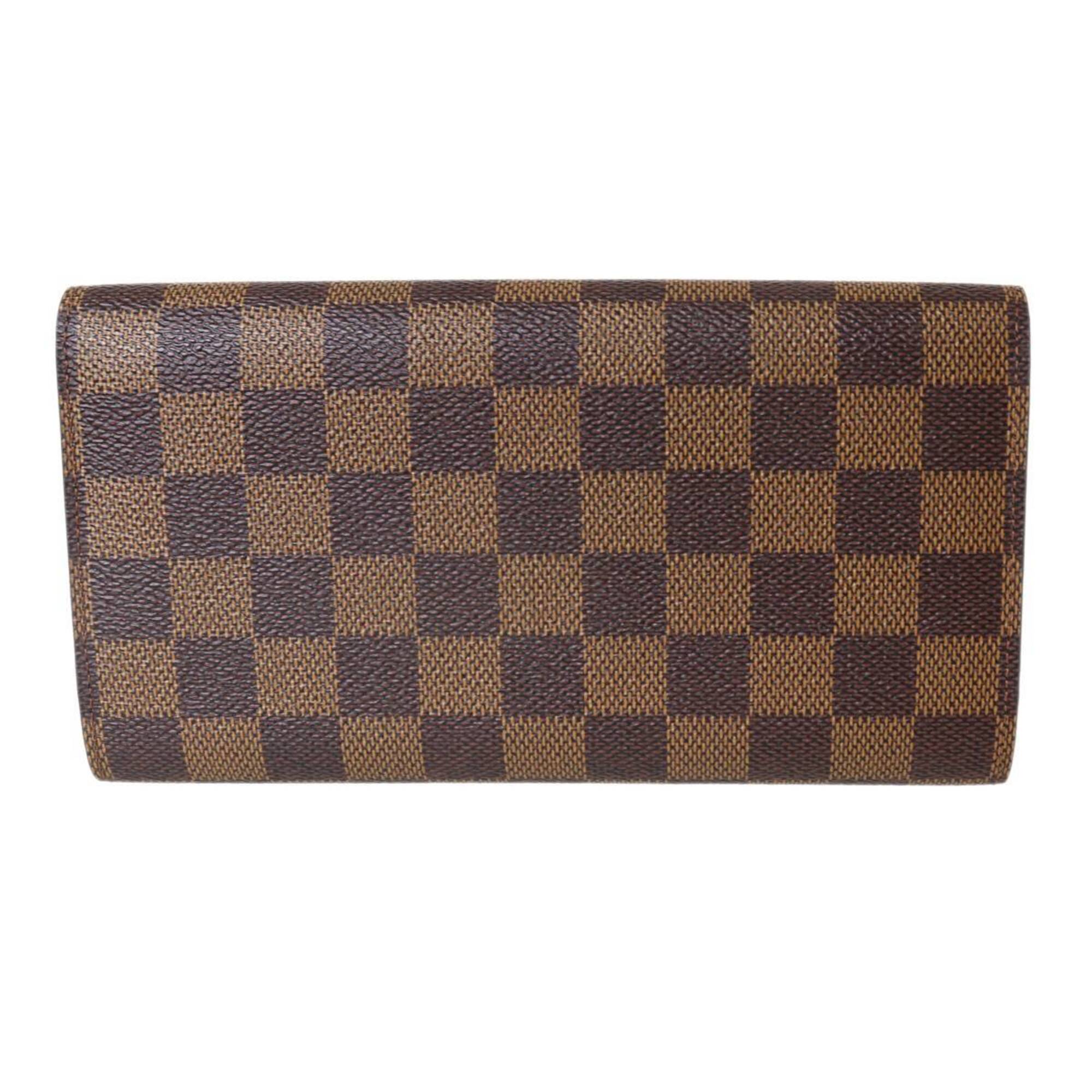 Louis Vuitton Damier Damier Canvas Ebene Long Wallet (Tri-Fold) (Pre-Owned)