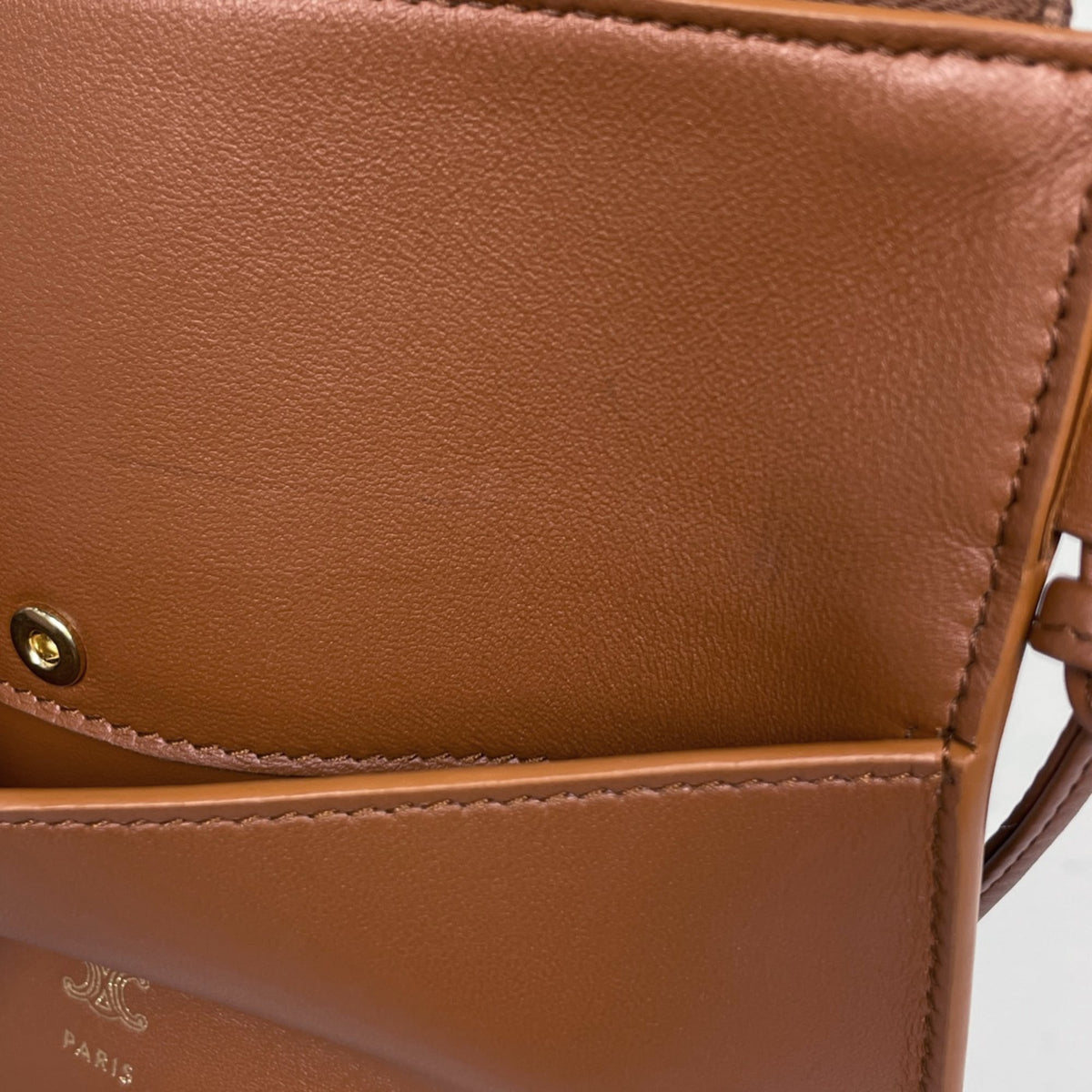 Celine Brown Leather Pouch Shoulder Bag (Pre-Owned)