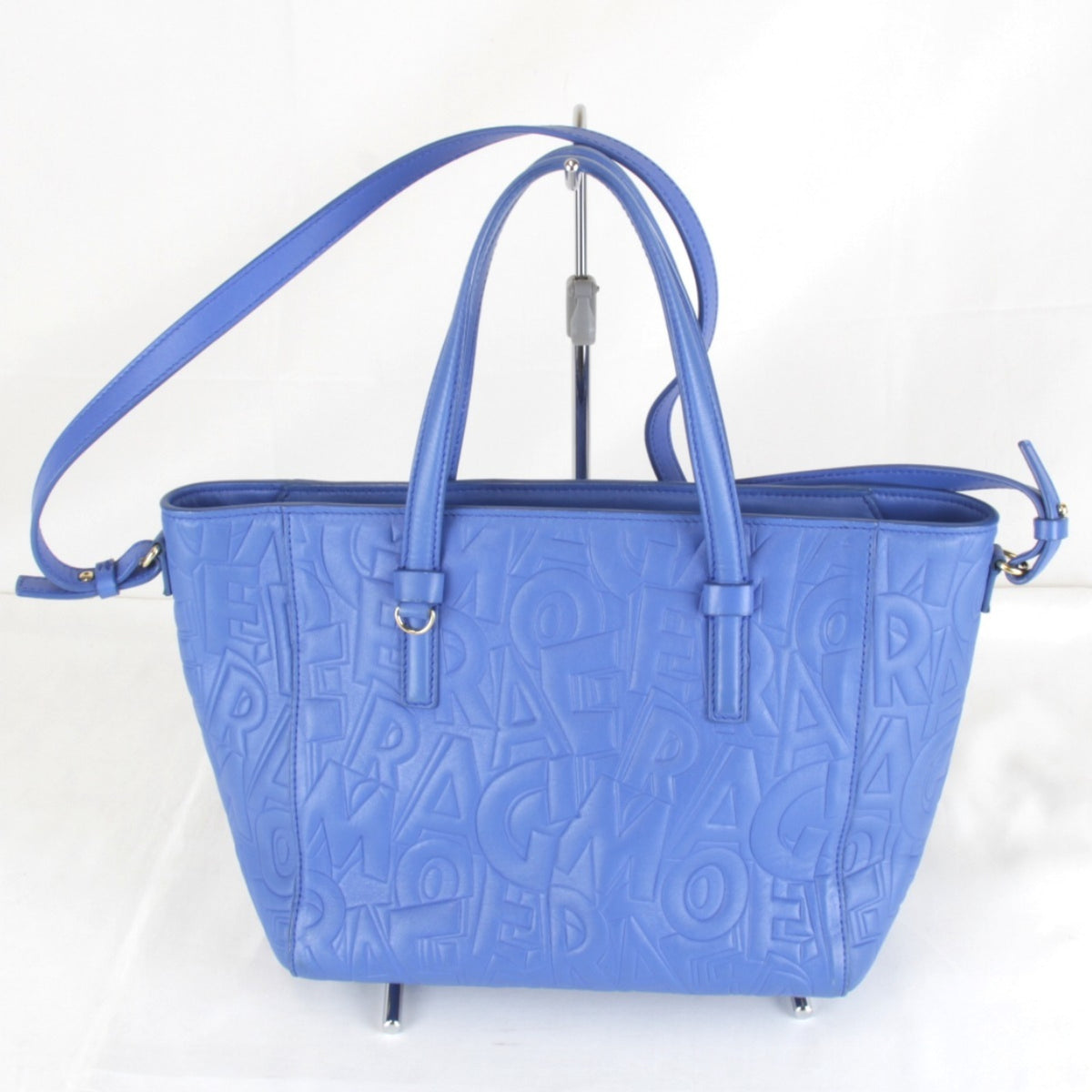 Salvatore Ferragamo Blue Leather Tote Bag (Pre-Owned)
