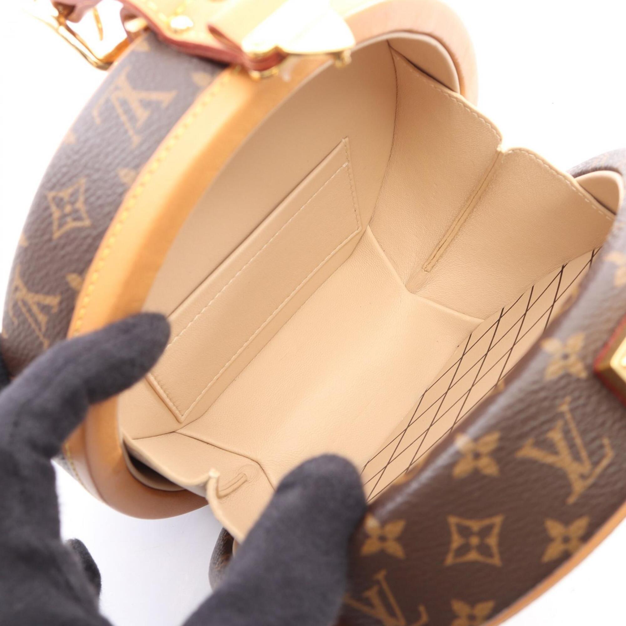 Louis Vuitton Brown Coated Canvas Leather Handbag Pouch (Pre-Owned)