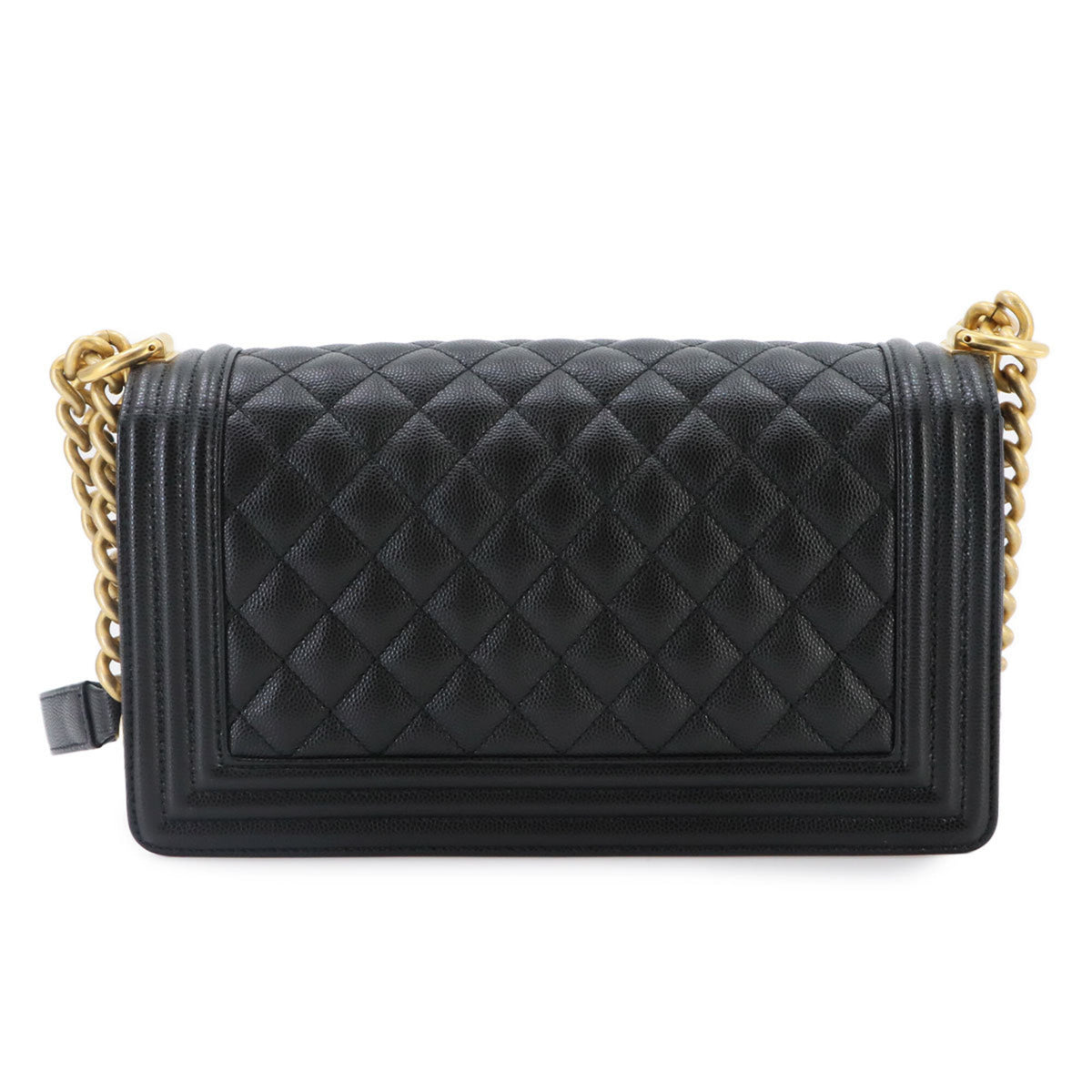 Chanel Black Grained Calfskin Handbag Shoulder Bag (Pre-Owned)