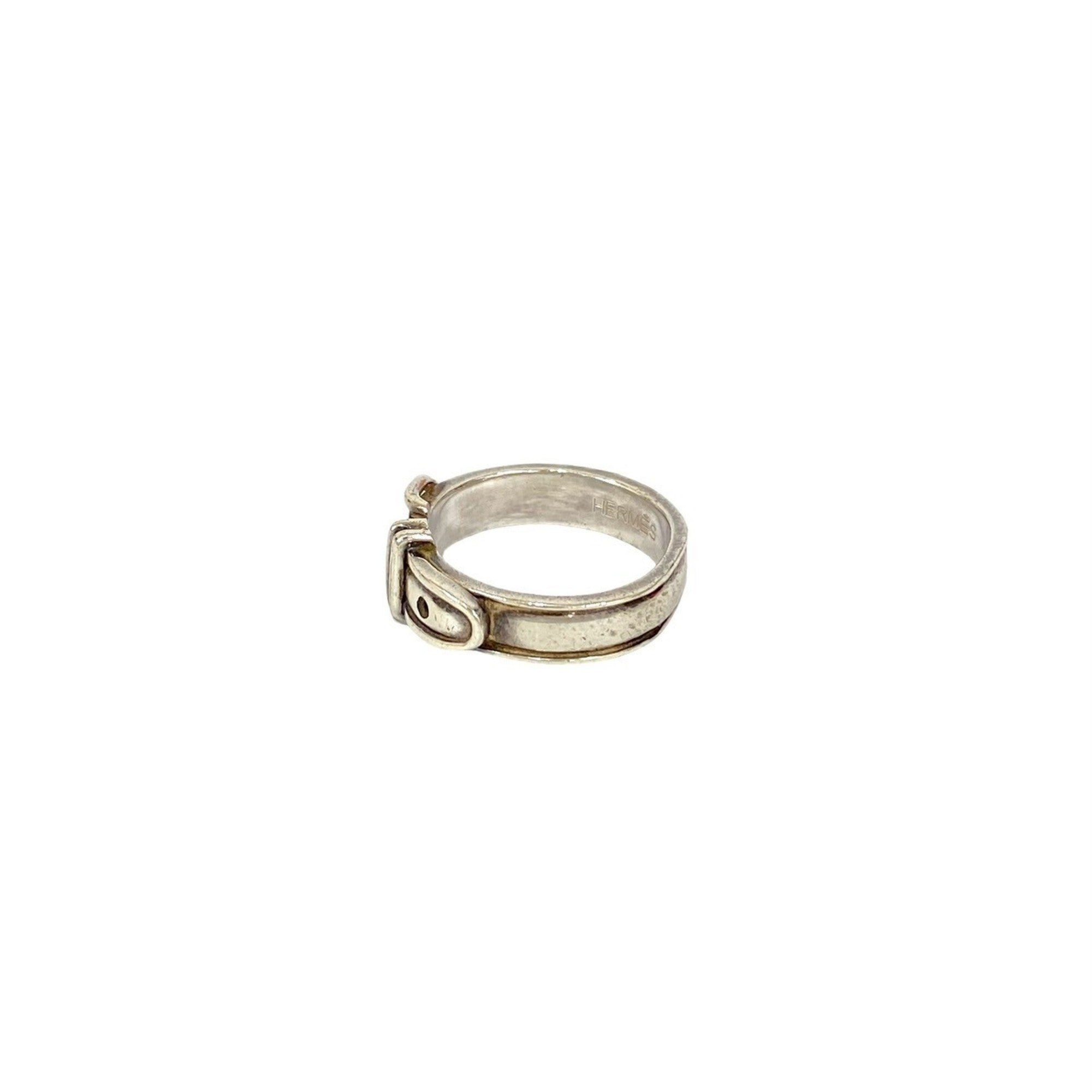 Hermes Silver Silver 925 Band Ring (Pre-Owned)