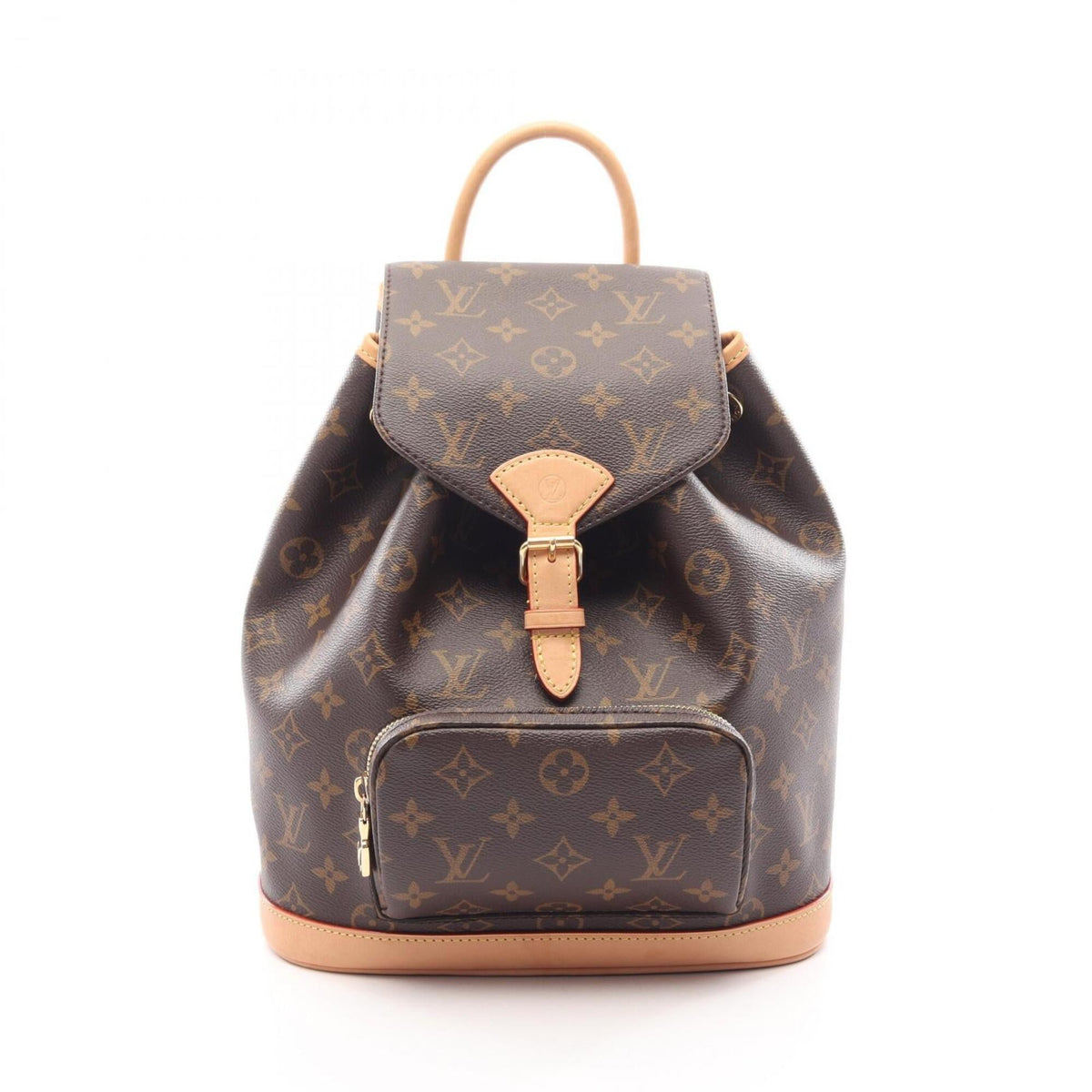 Louis Vuitton Brown Coated Canvas Leather Backpack Handbag (Pre-Owned)