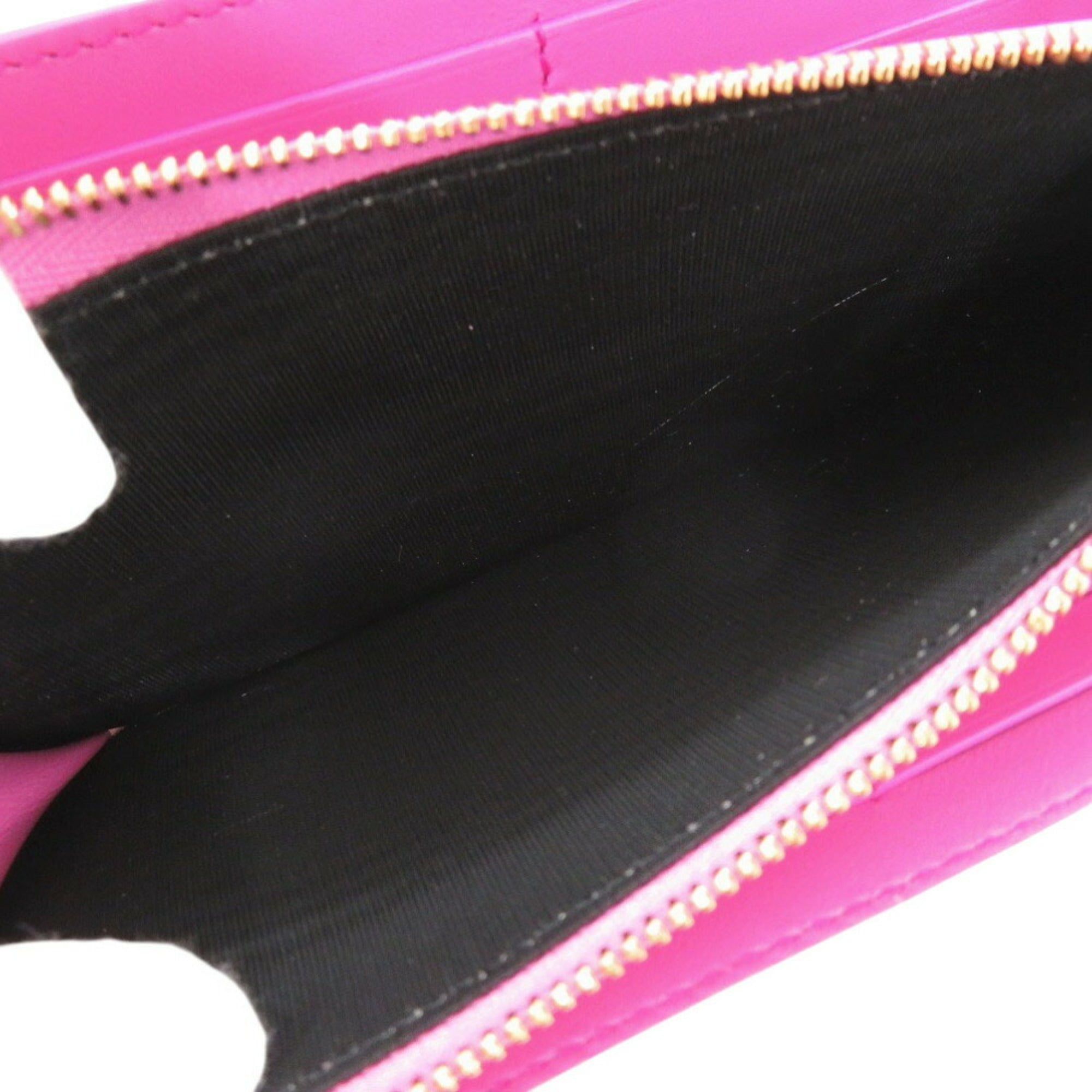 Bvlgari Pink Leather Long Wallet (Bi-Fold) (Pre-Owned)