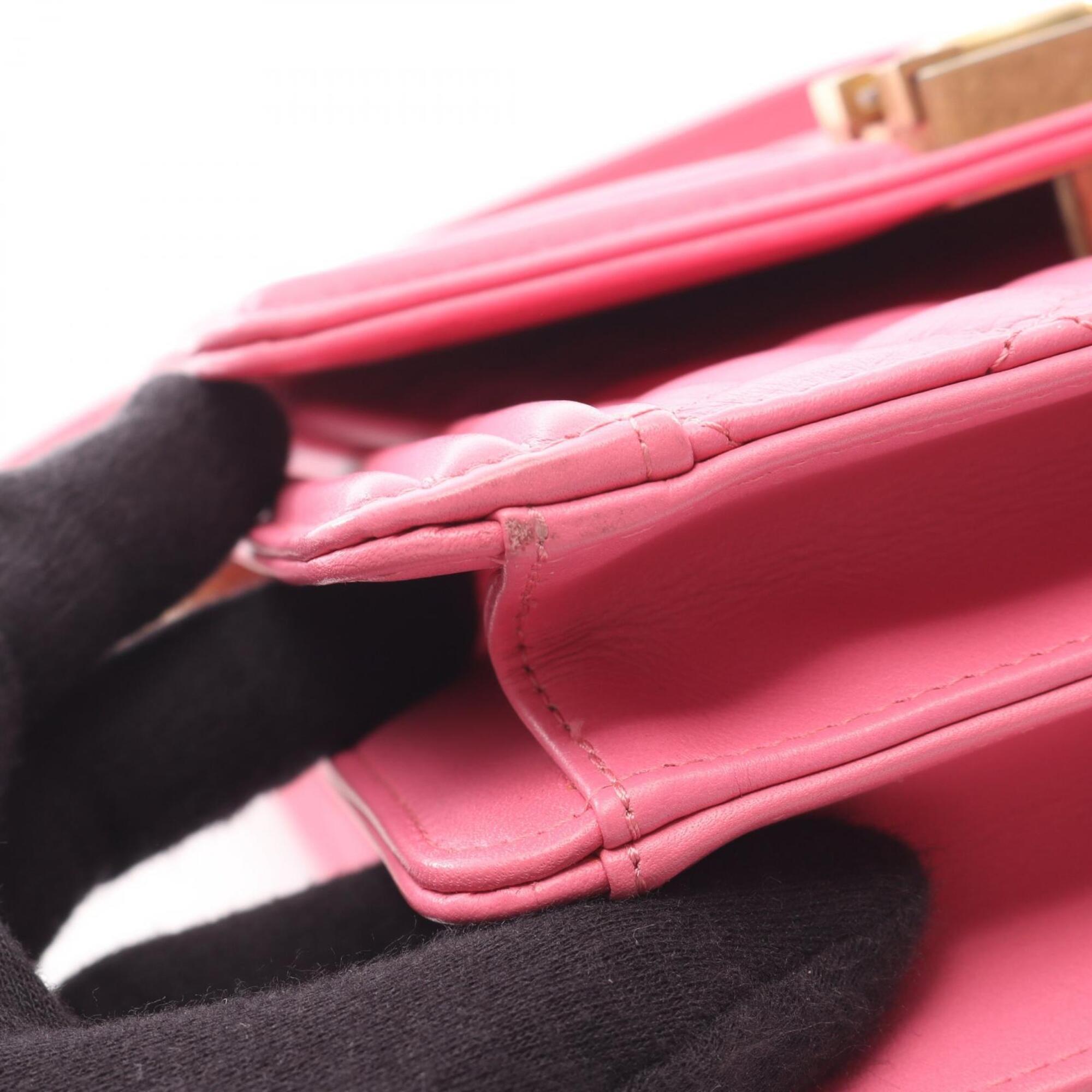 Chanel Pink Leather Handbag Shoulder Bag (Pre-Owned)
