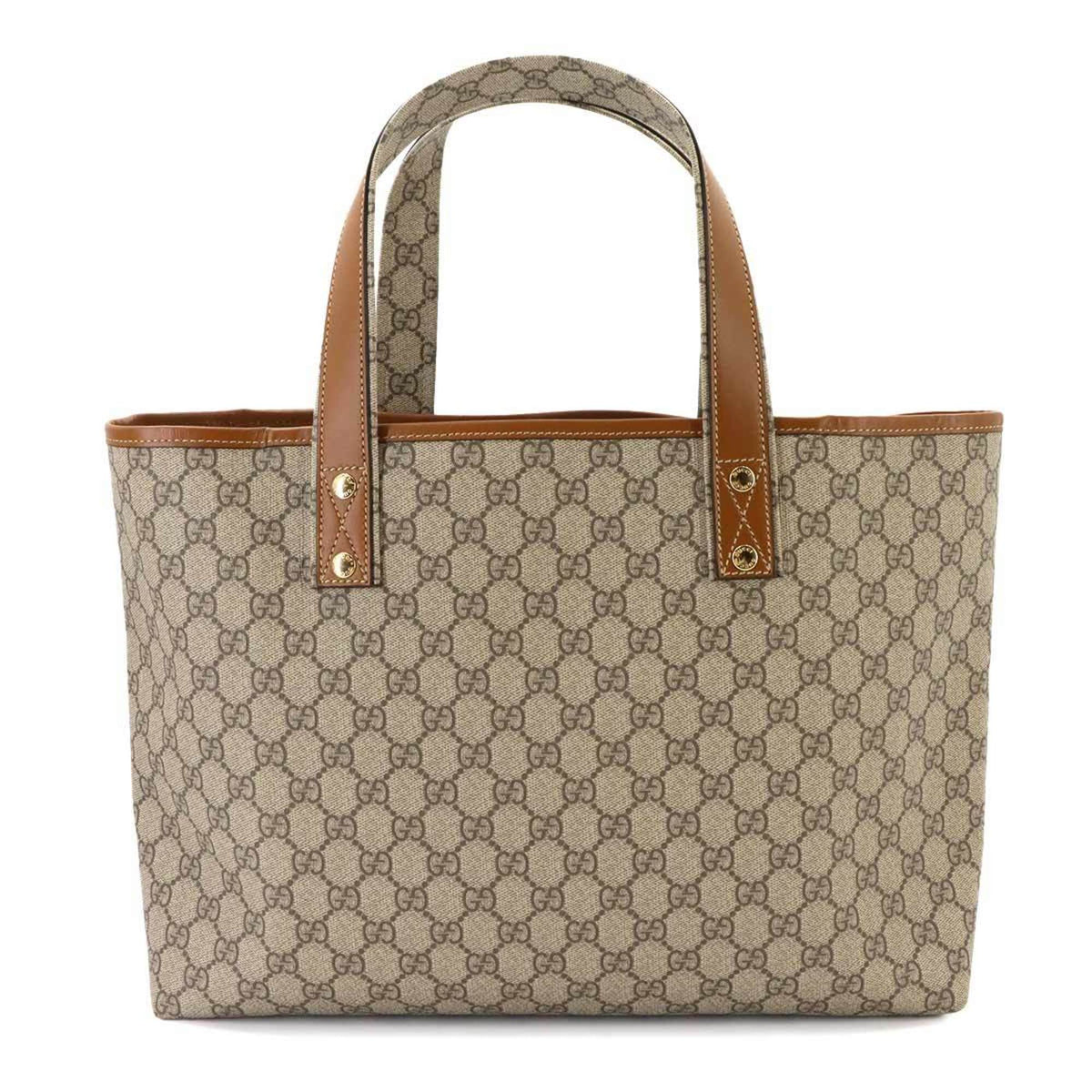 Gucci Beige Brown Gg Supreme Leather Handbag Tote Bag (Pre-Owned)