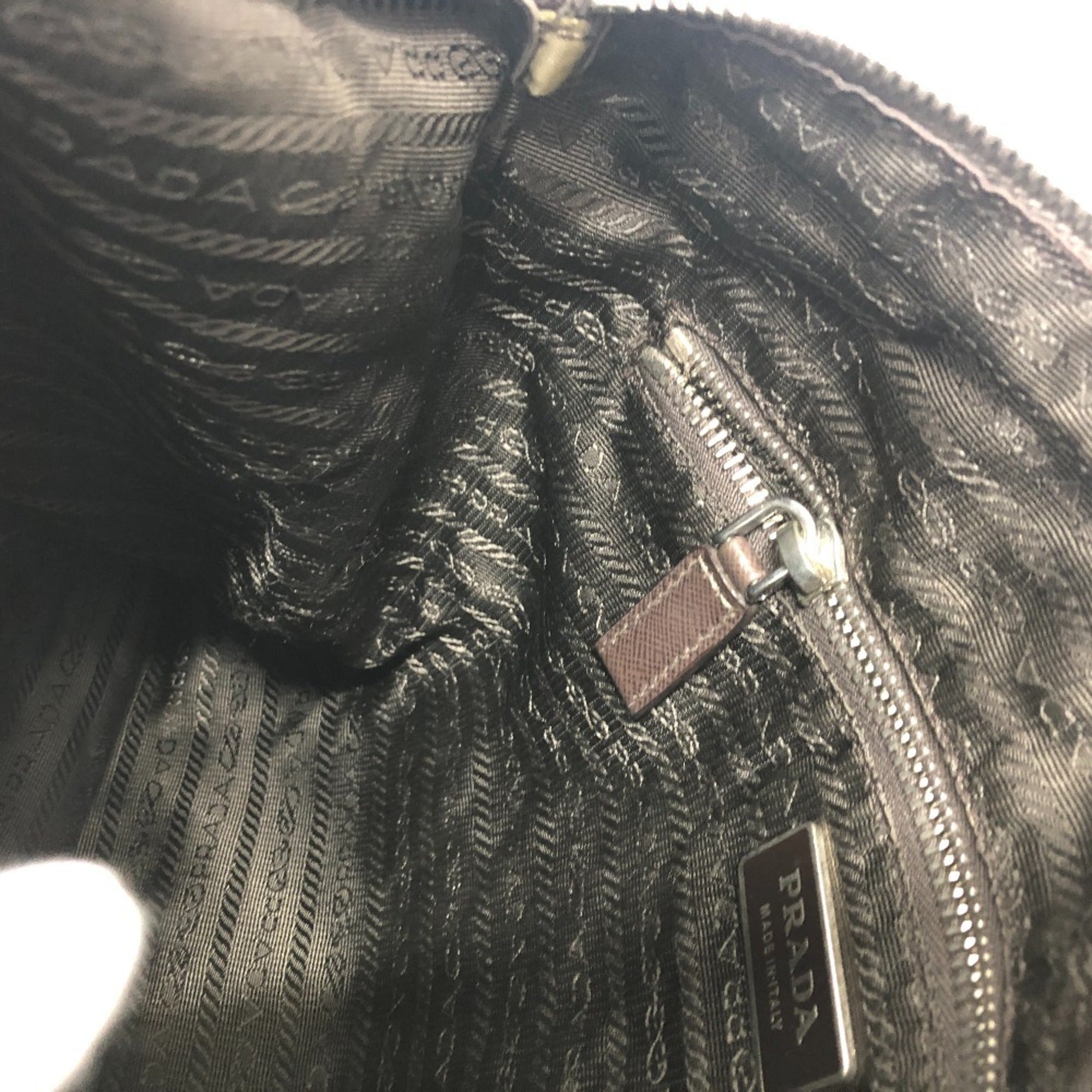Prada Khaki Nylon Shoulder Bag (Pre-Owned)