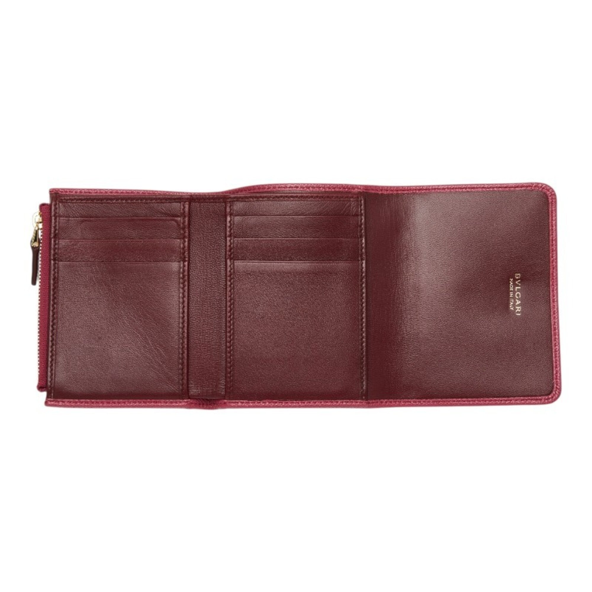 Bvlgari Pink Leather Wallet (Tri-Fold) (Pre-Owned)