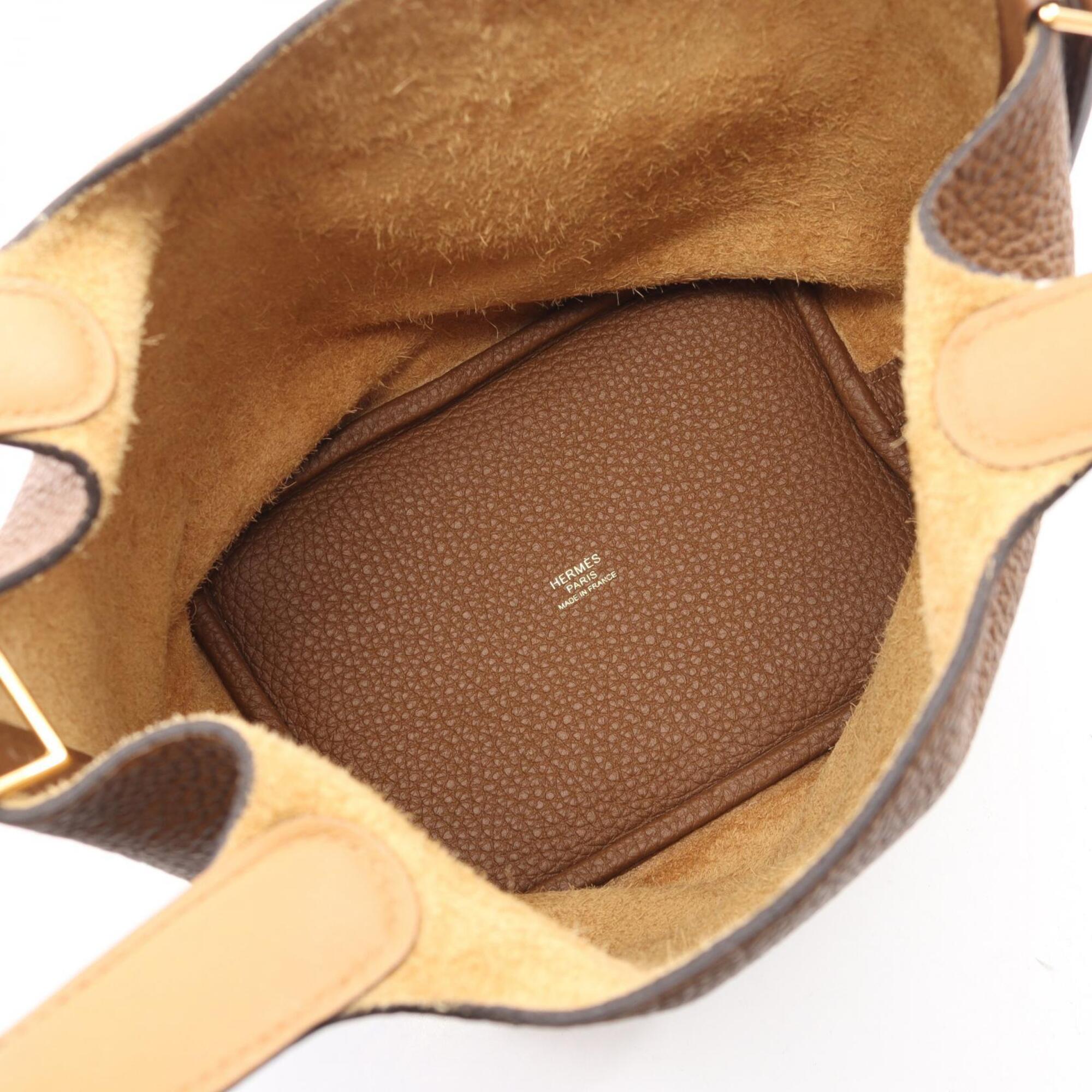 Hermes Brown Taurillon Clemence Leather Swift Leather Handbag (Pre-Owned)