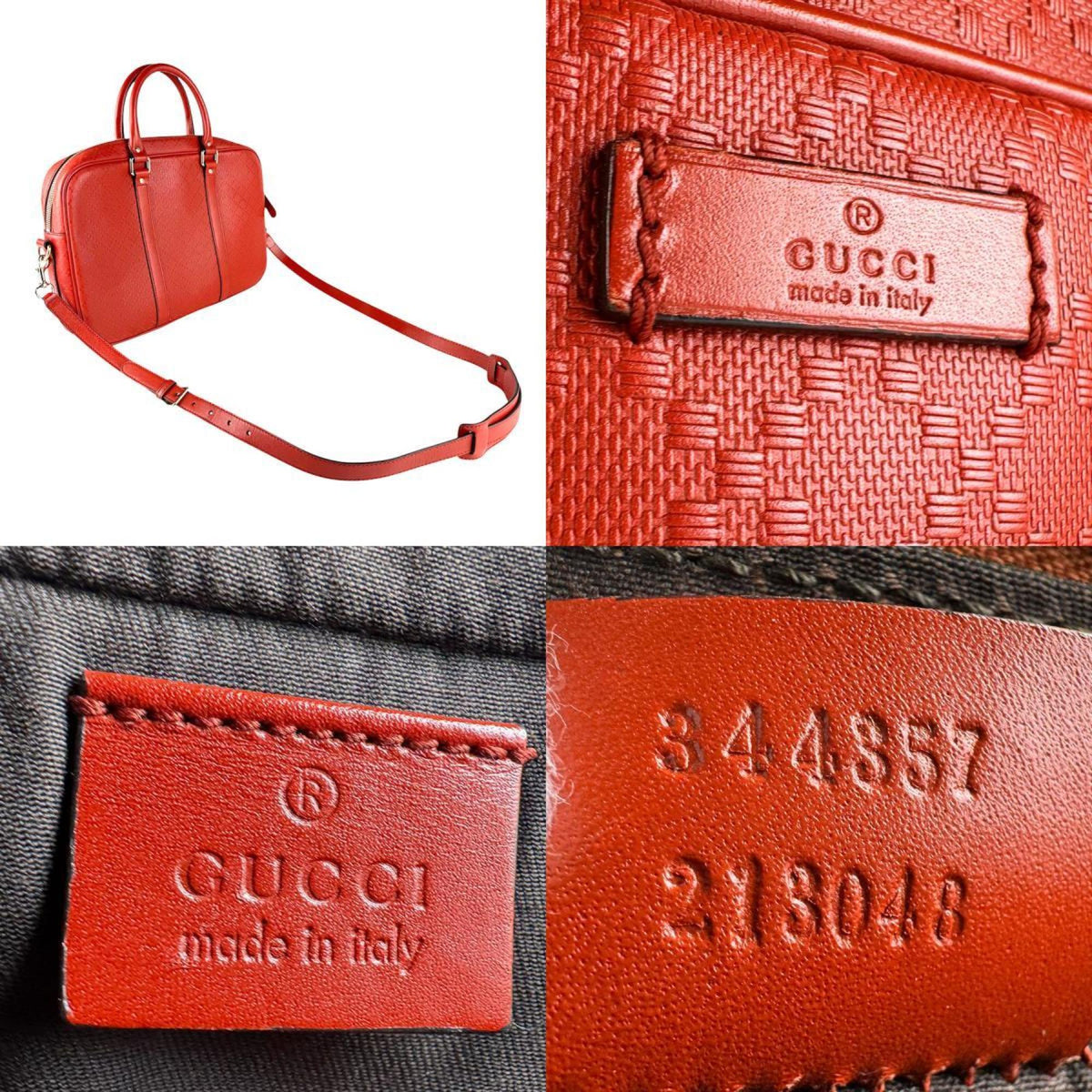 Gucci Orange Leather Handbag Shoulder Bag (Pre-Owned)