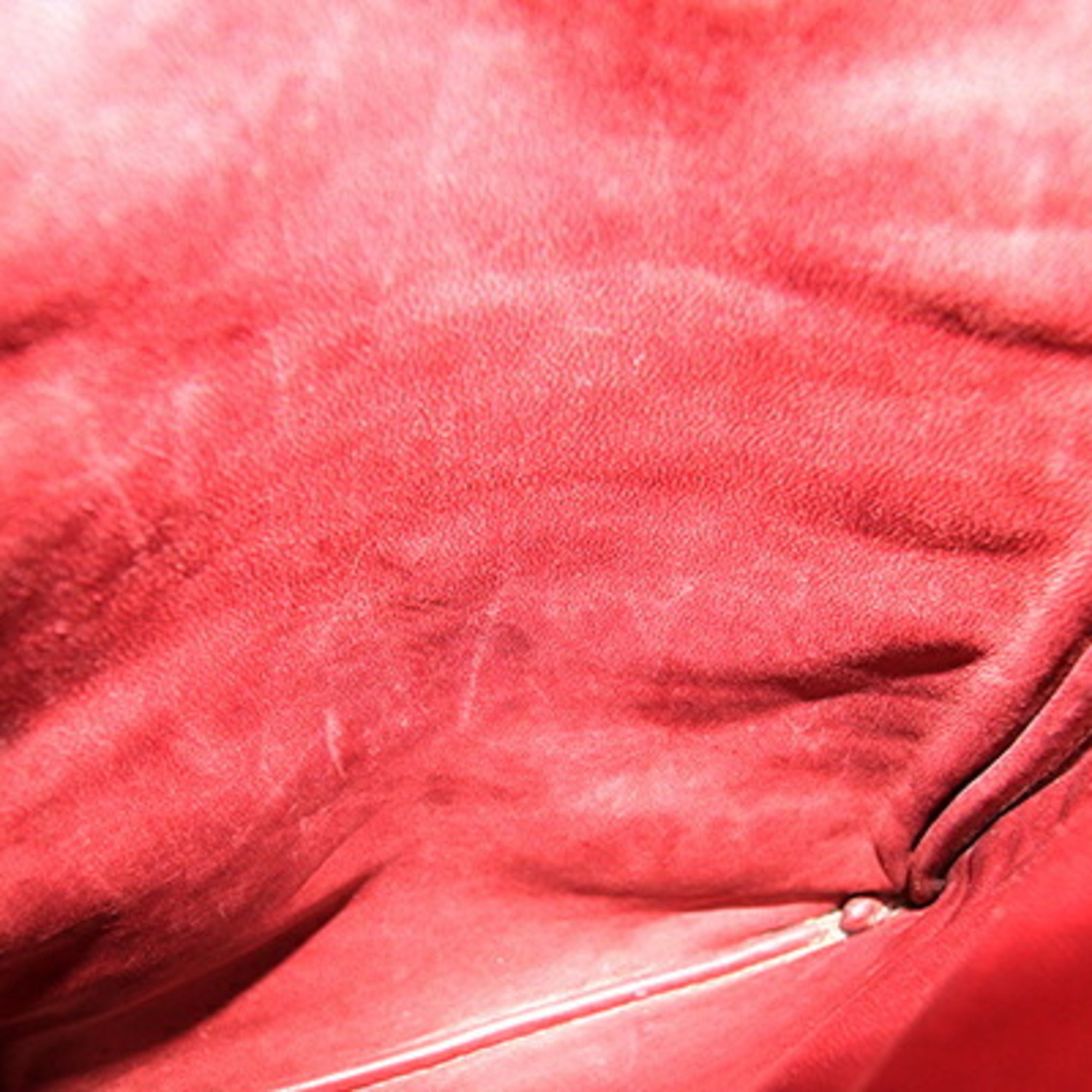 Hermes Rouge H Vibrato Leather Pochette Shoulder Bag (Pre-Owned)