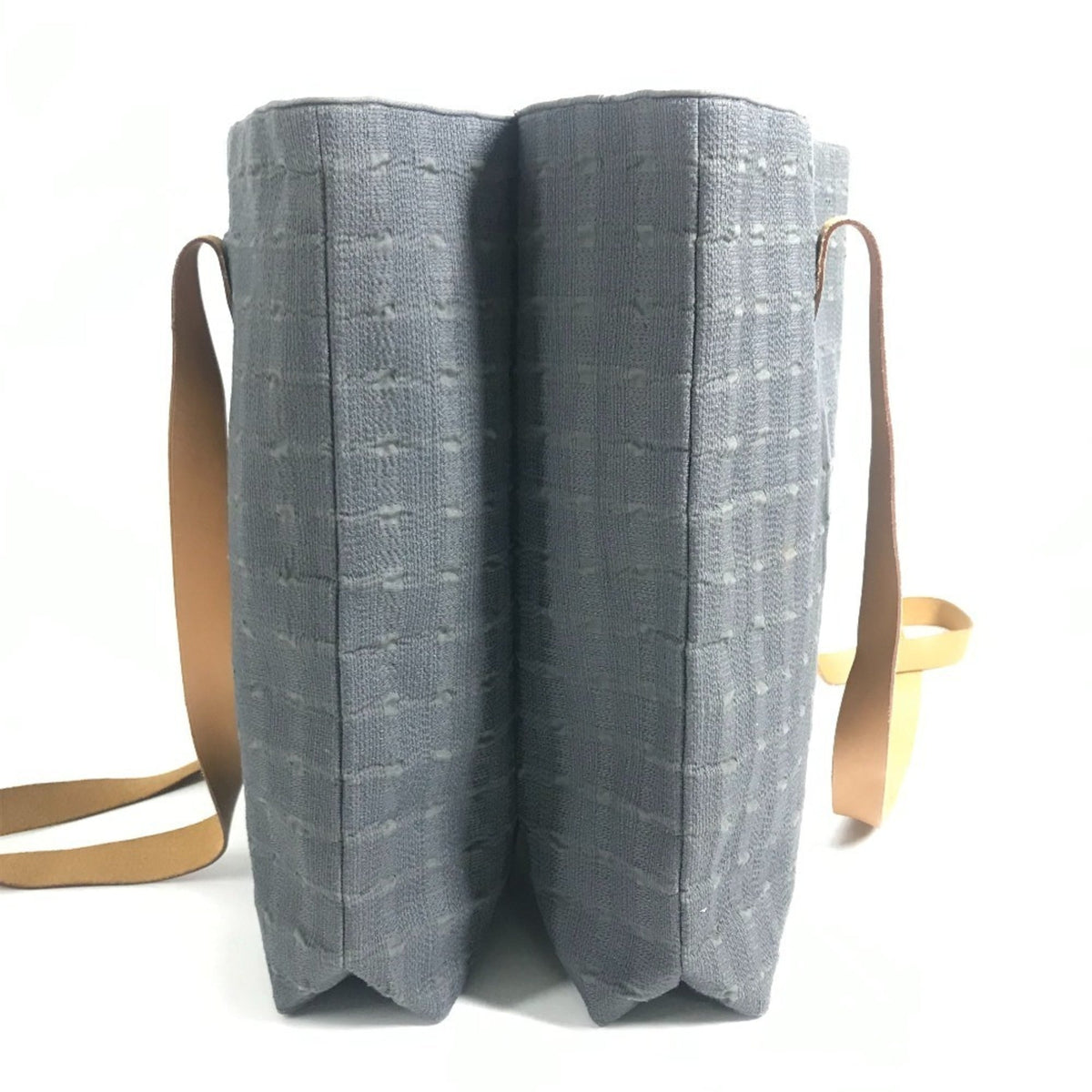 Hermes Gray Cotton Shoulder Bag Tote Bag (Pre-Owned)