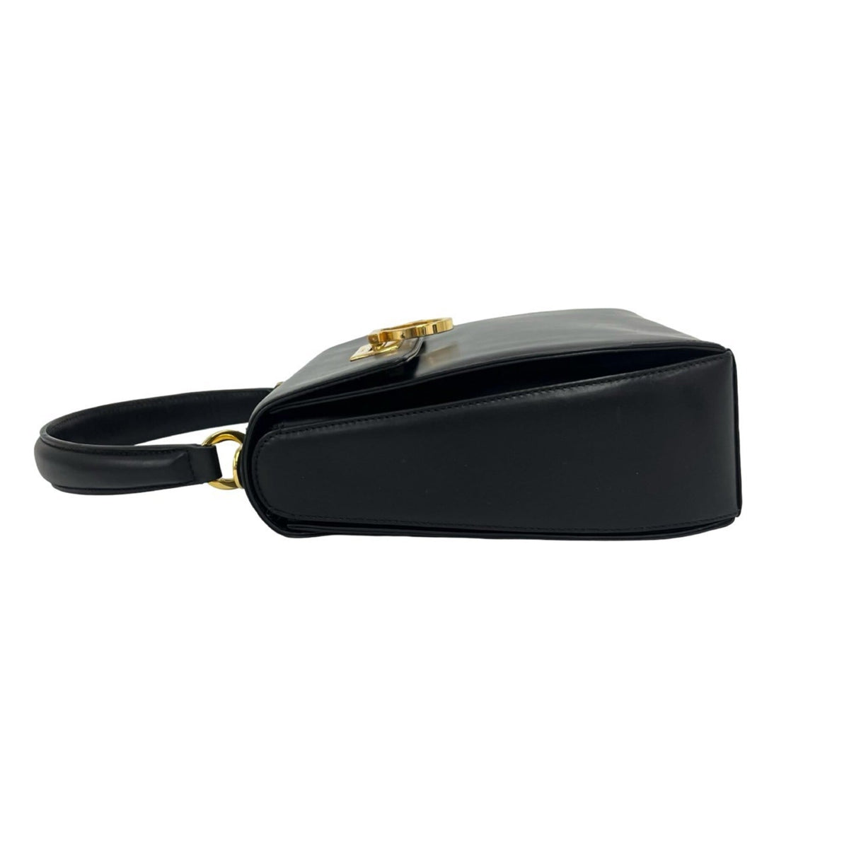 Salvatore Ferragamo Black Leather Handbag Shoulder Bag (Pre-Owned)