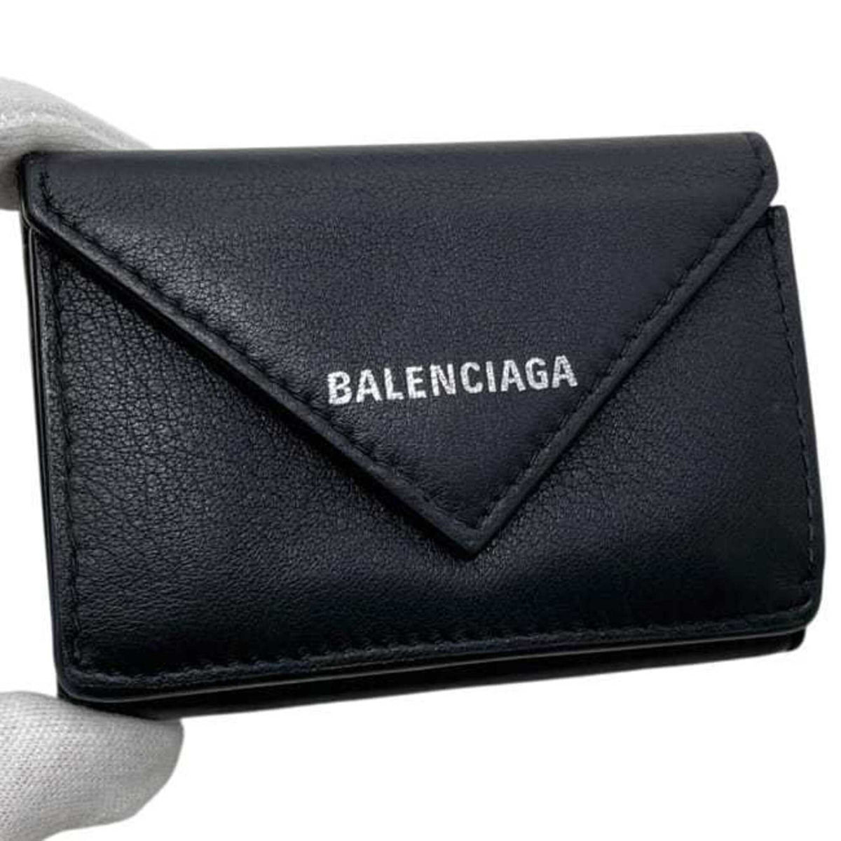 Balenciaga Black Leather Wallet (Tri-Fold) (Pre-Owned)