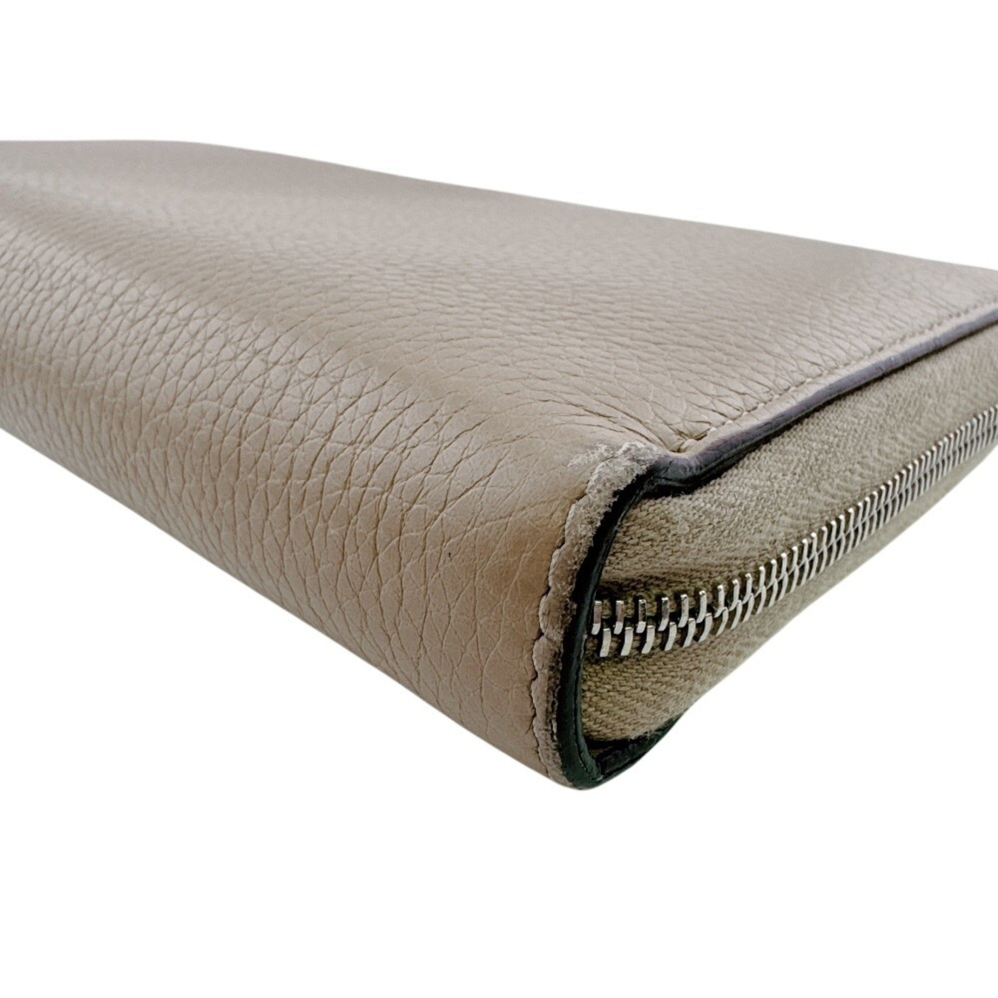 Celine Beige Leather Long Wallet (Bi-Fold) (Pre-Owned)
