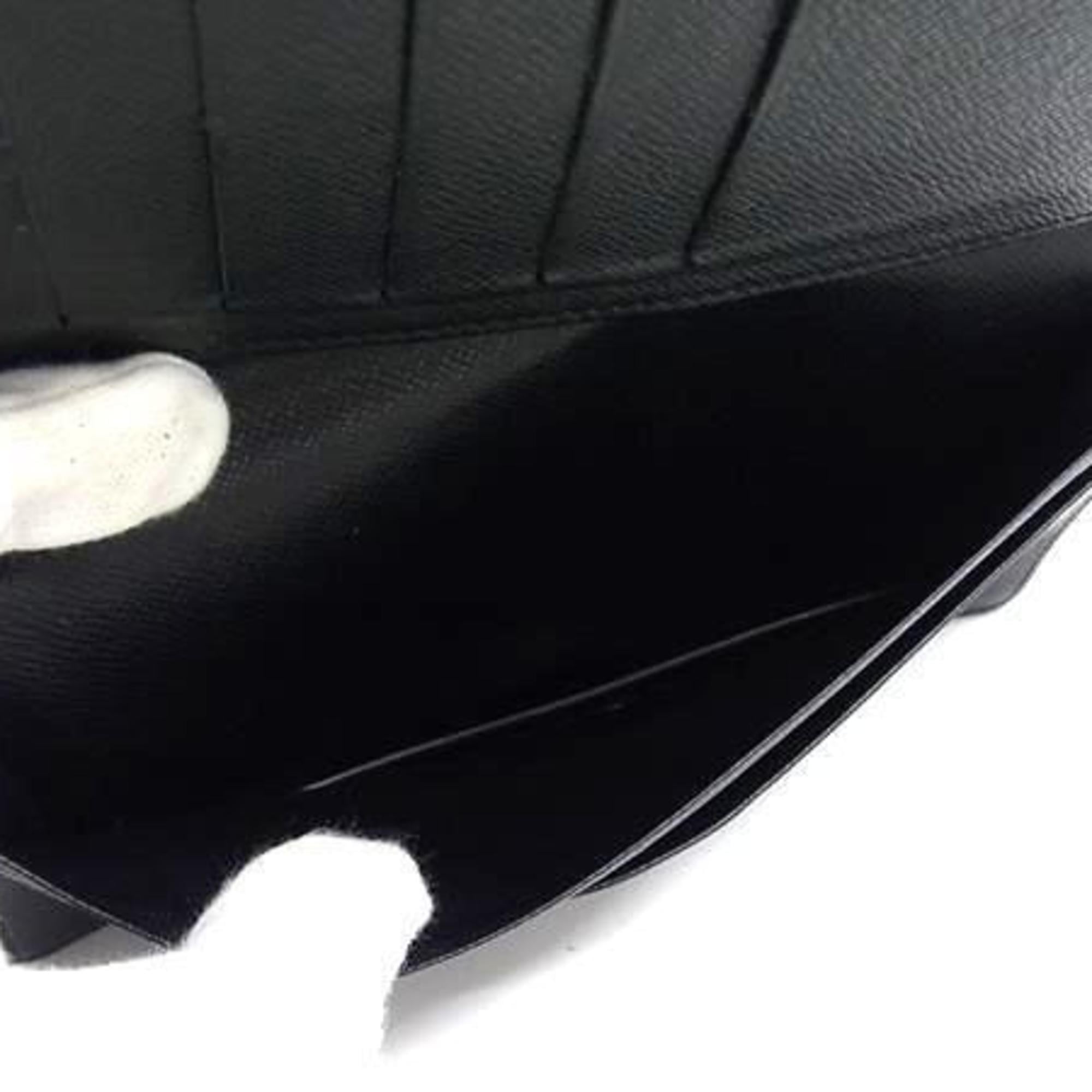 Louis Vuitton Ardoise Black Taiga Leather Long Wallet (Bi-Fold) (Pre-Owned)