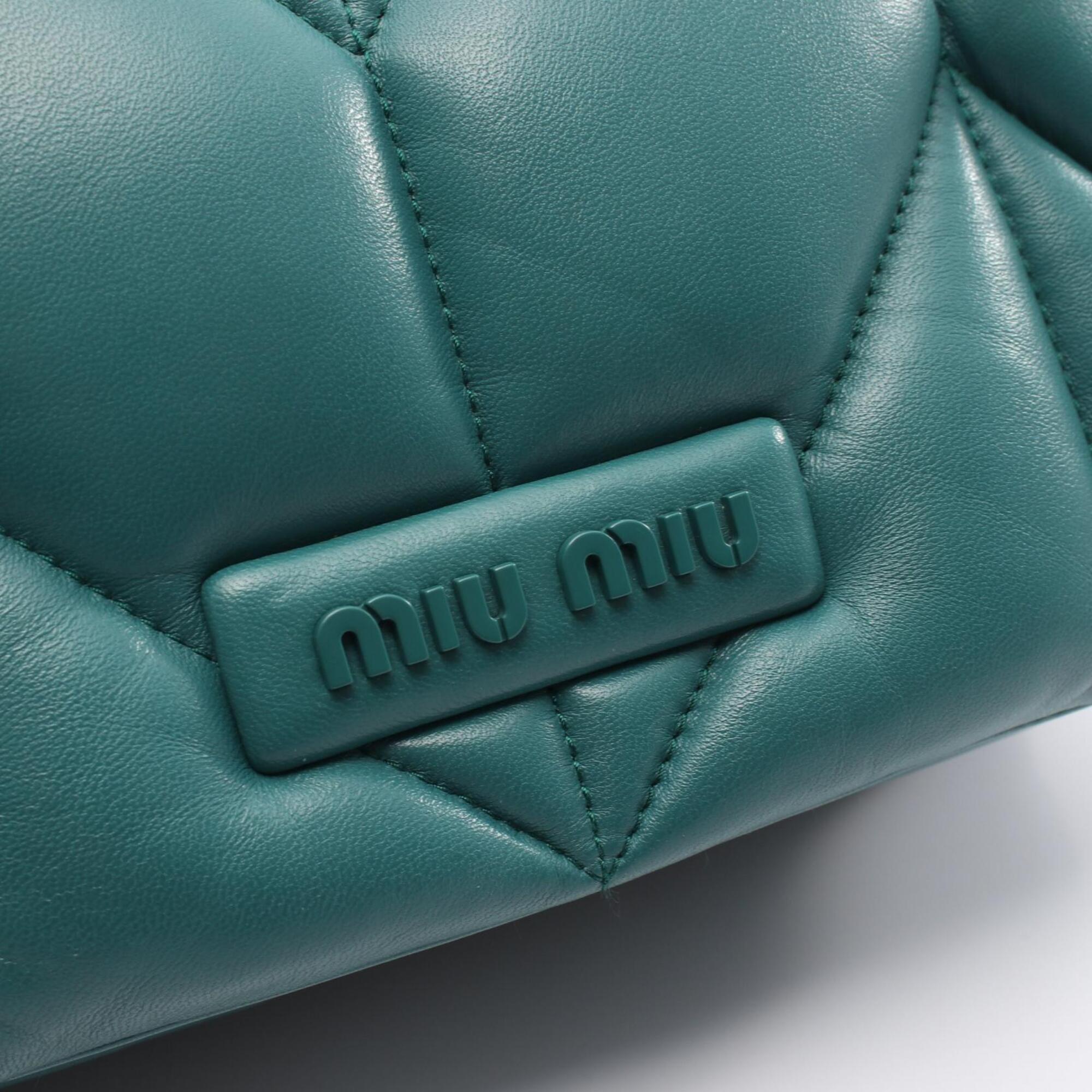 Miu Miu Green Leather Handbag Shoulder Bag (Pre-Owned)