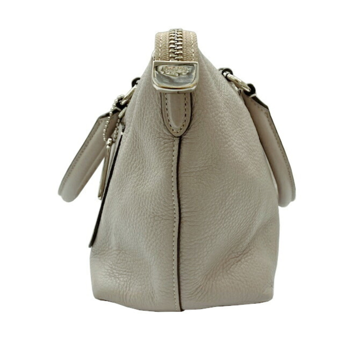 Coach Gray Leather Handbag Shoulder Bag (Pre-Owned)