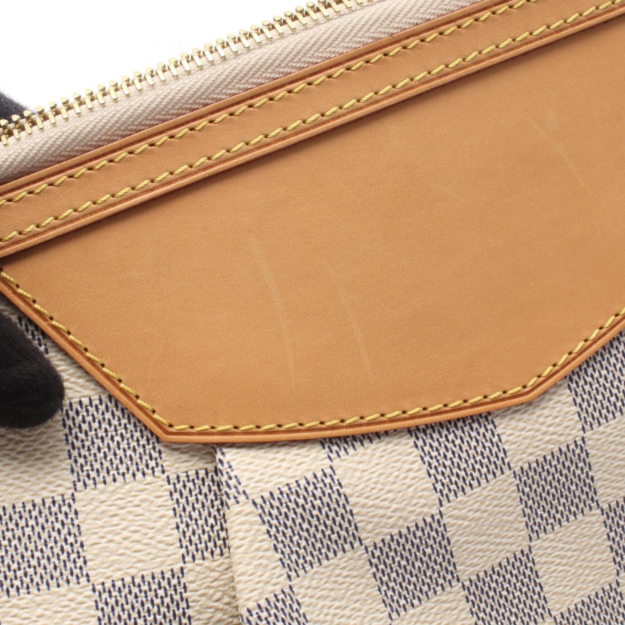 Louis Vuitton Damier Azur White Coated Canvas Handbag Shoulder Bag (Pre-Owned)