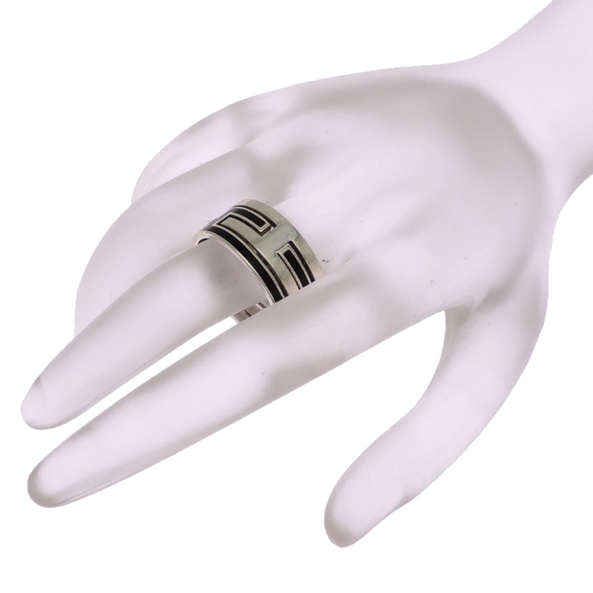 Hermes Silver 925 Band Ring (Pre-Owned)