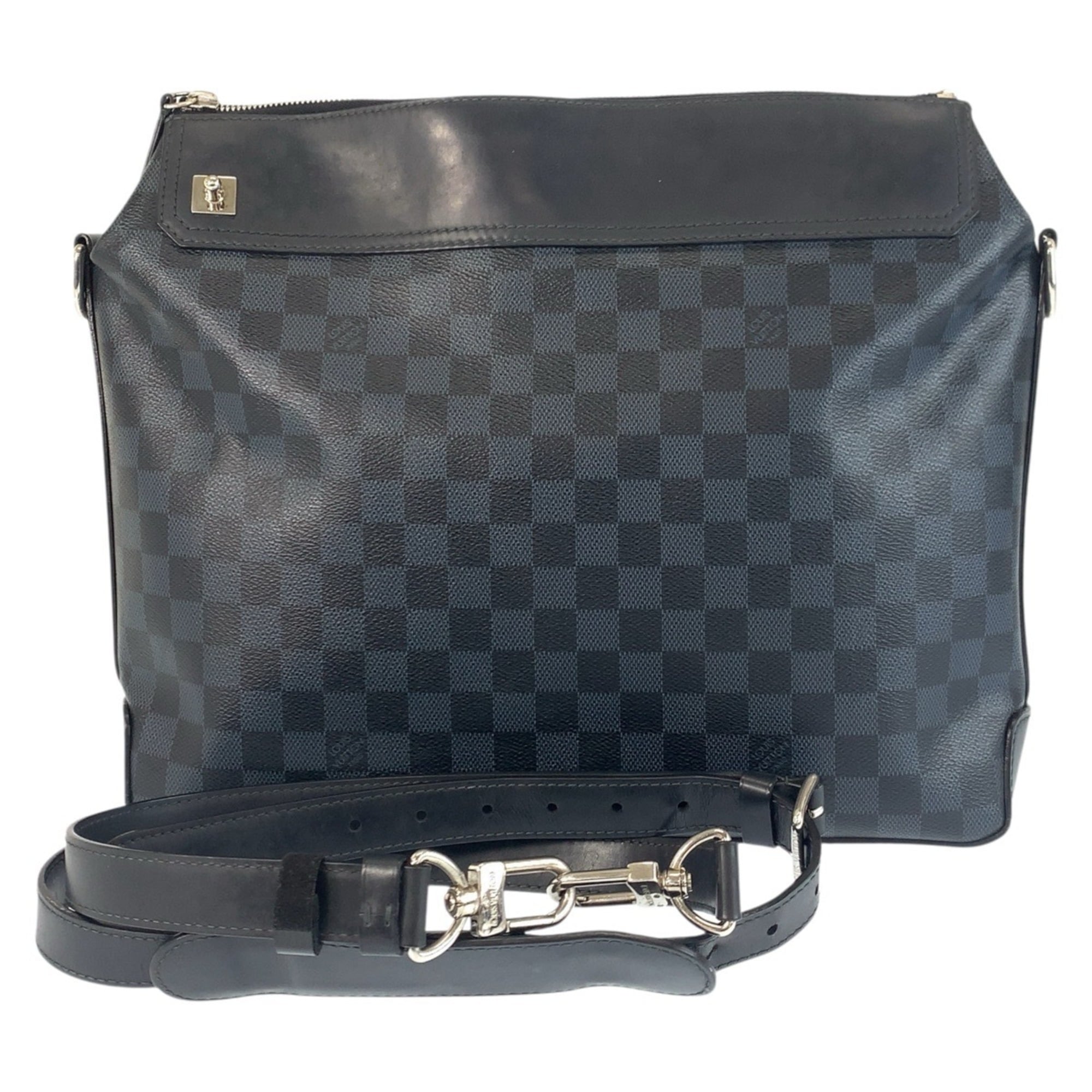 Louis Vuitton Black Blue Pvc Leather Briefcase Shoulder Bag (Pre-Owned)
