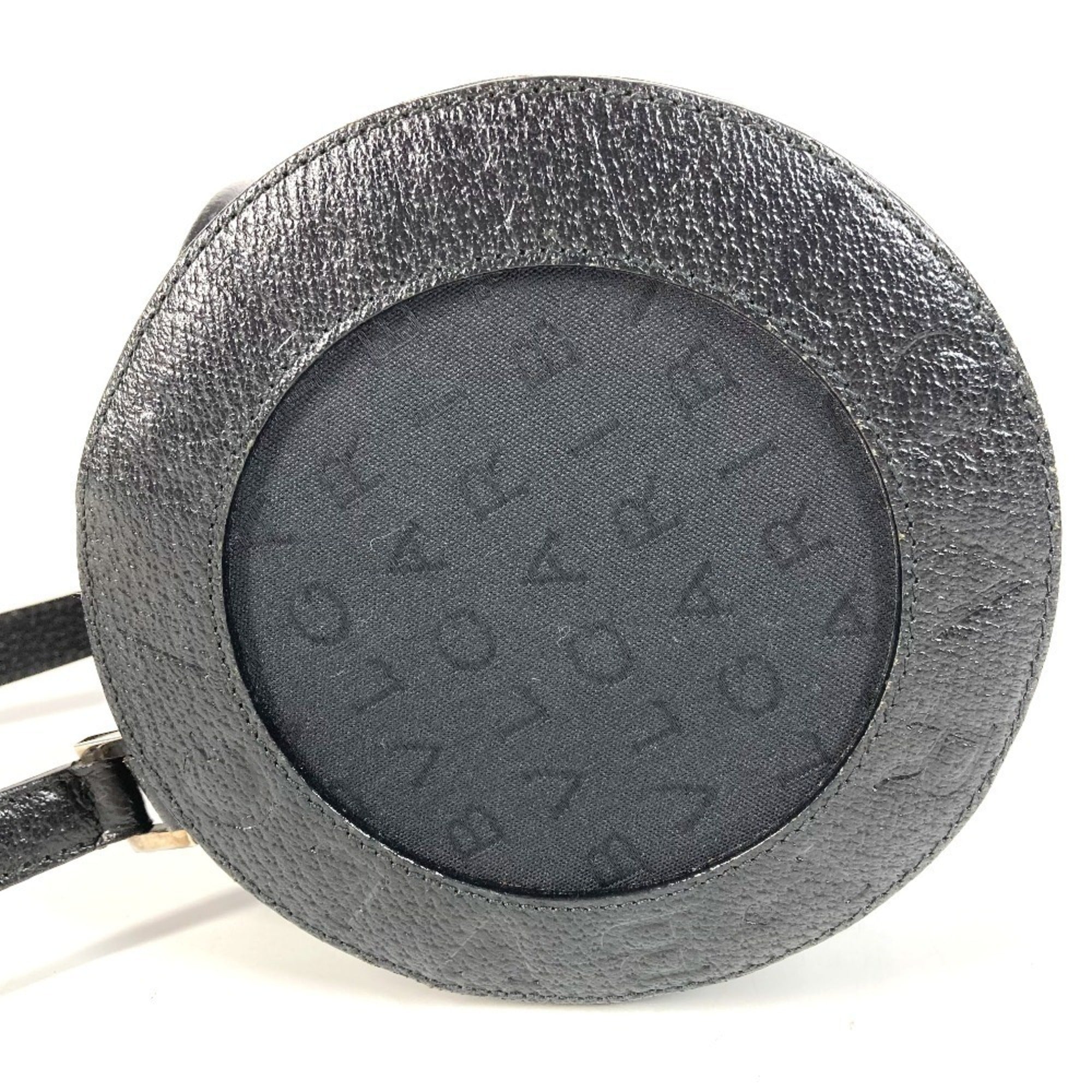 Bvlgari Black Leather Canvas Handbag Shoulder Bag (Pre-Owned)
