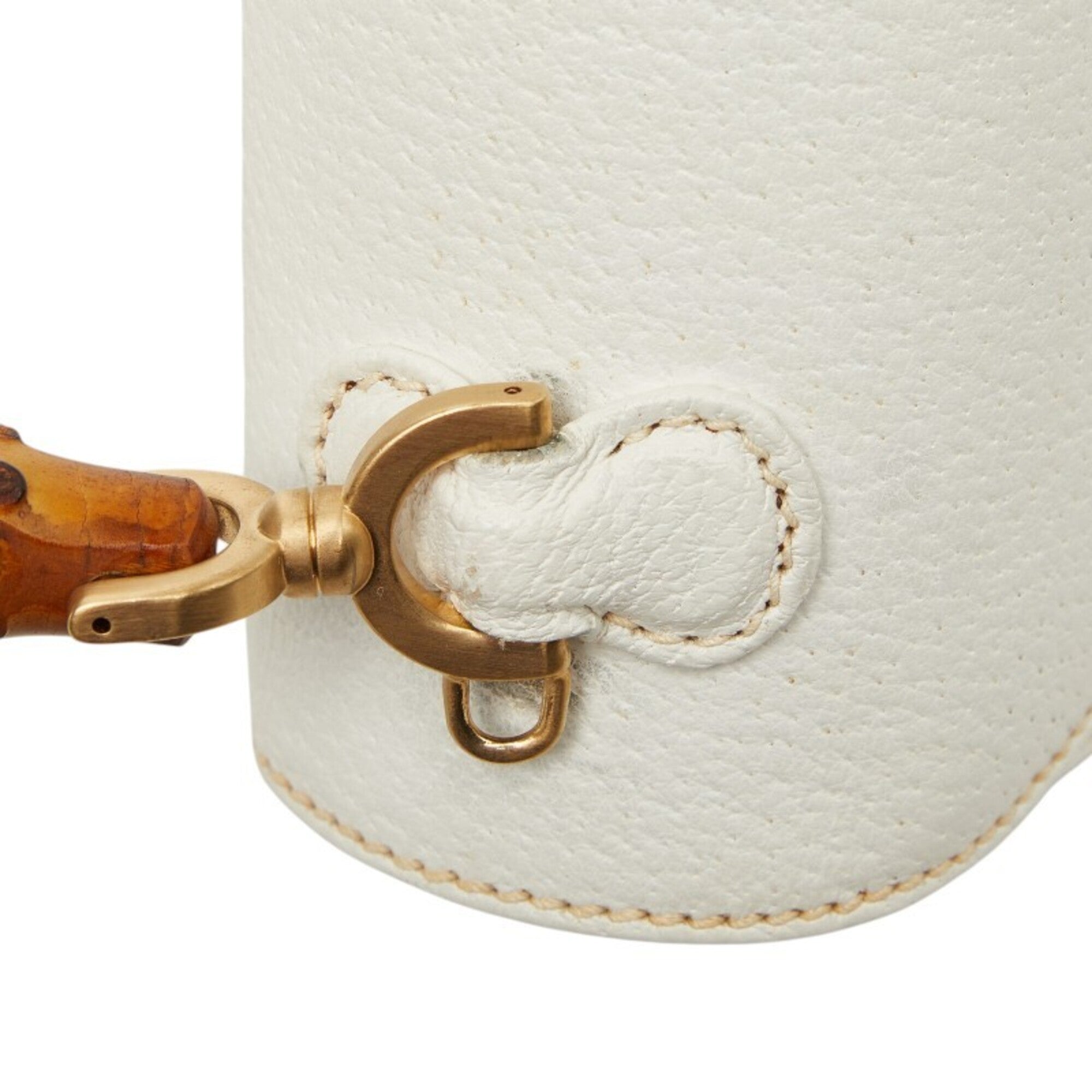 Gucci White Leather Handbag Shoulder Bag (Pre-Owned)