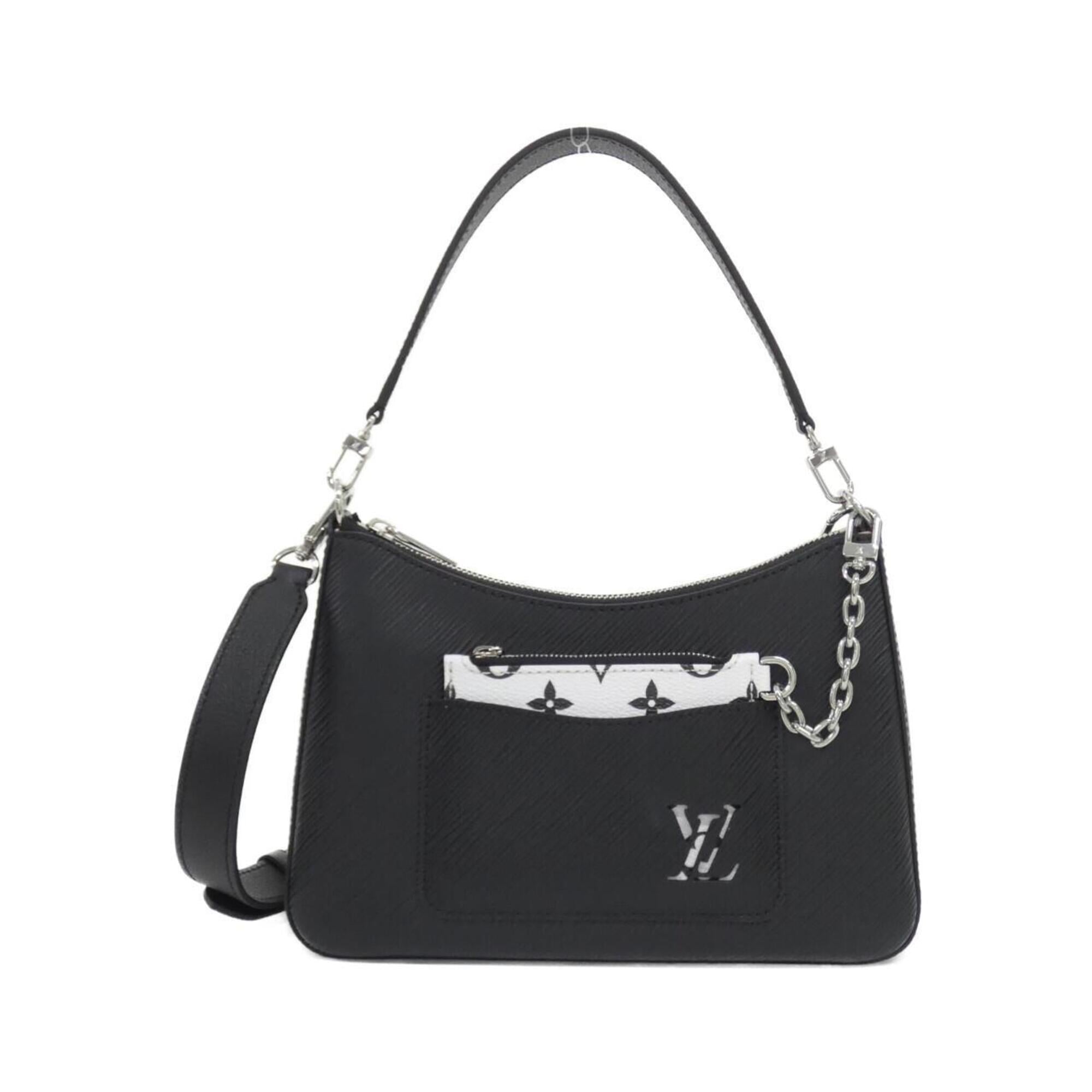 Louis Vuitton Black Leather Pouch Shoulder Bag (Pre-Owned)