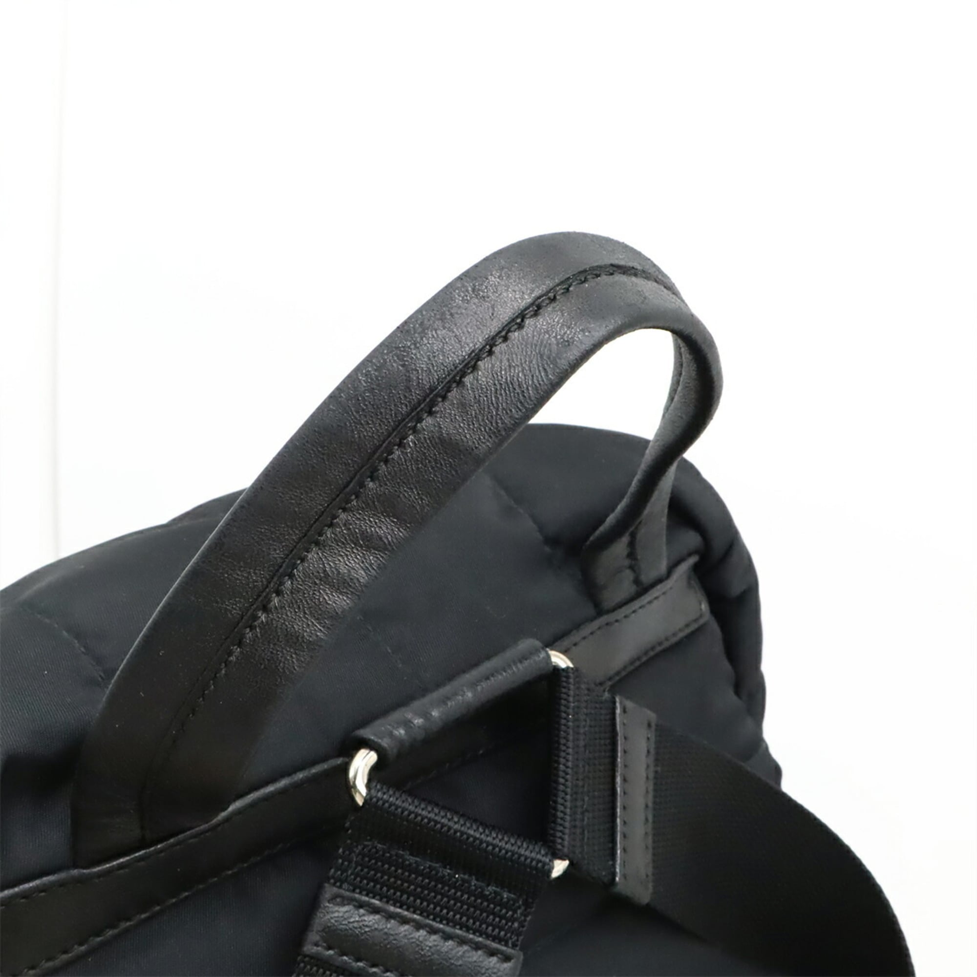 Prada Nero Nylon Leather Backpack (Pre-Owned)