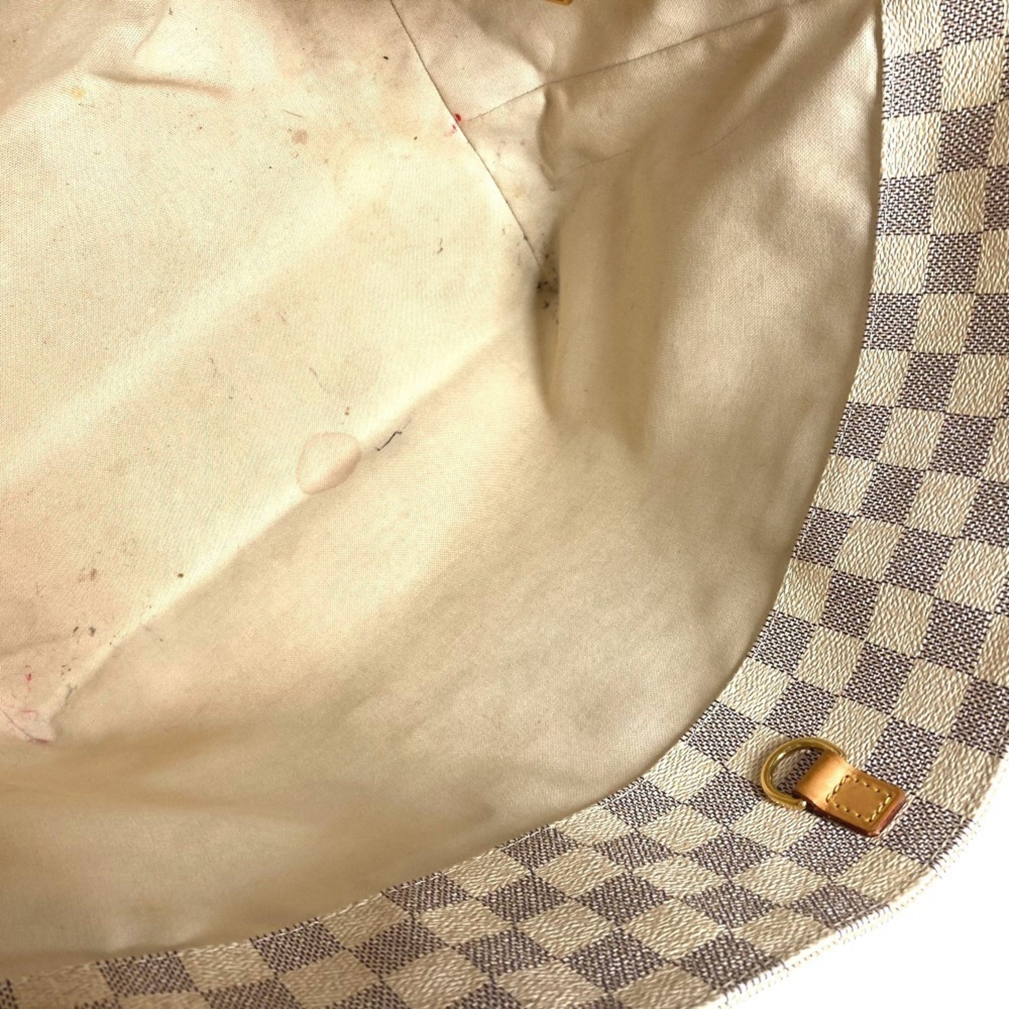Louis Vuitton White Damier Azur Shoulder Bag Tote Bag (Pre-Owned)