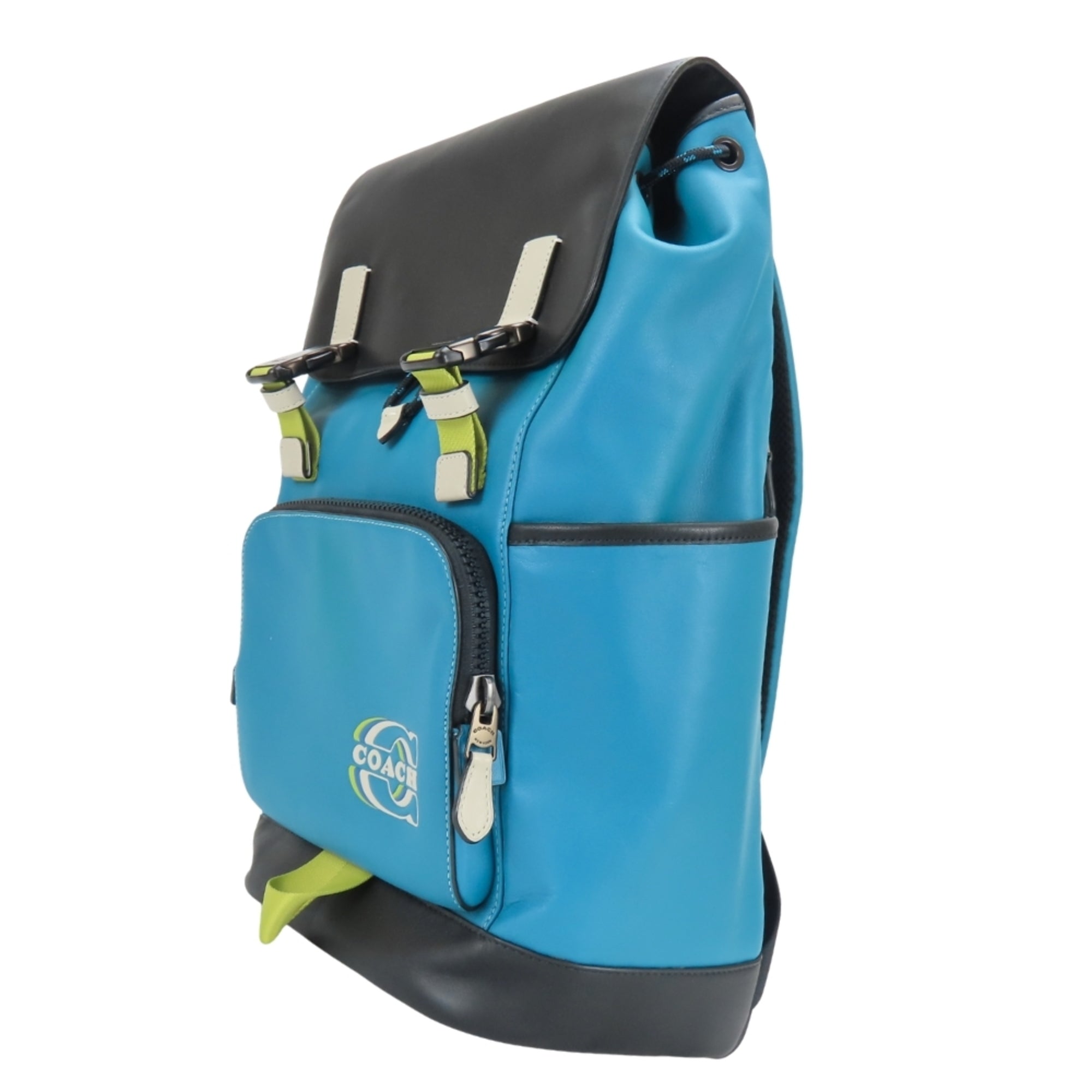 Coach Black Blue Leather Backpack (Pre-Owned)