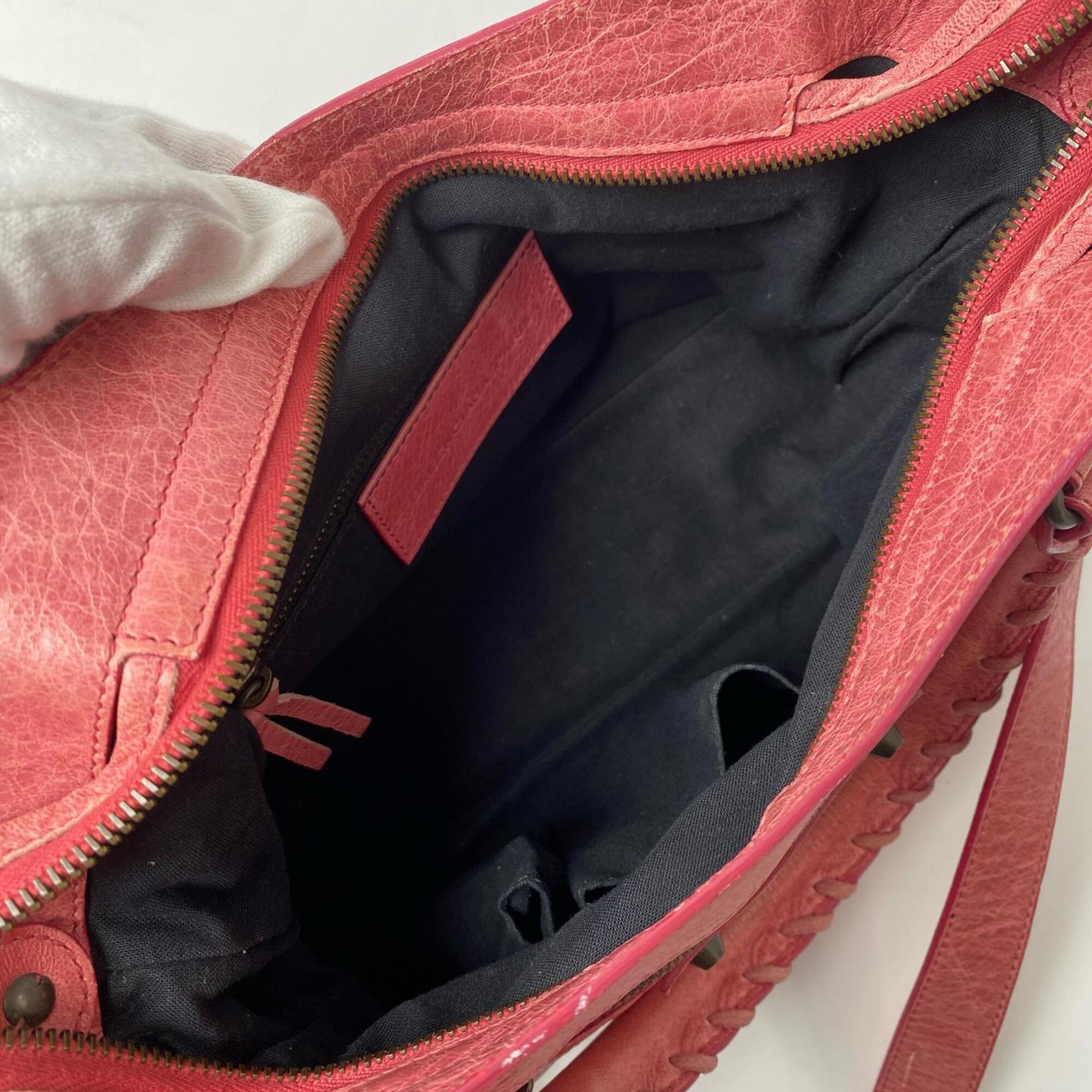 Balenciaga Pink Leather Handbag Shoulder Bag (Pre-Owned)