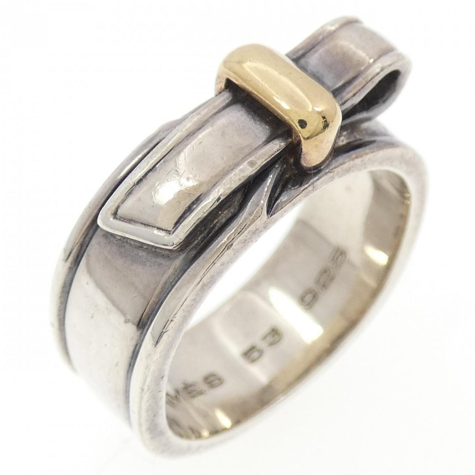Hermes Silver 925 Band Ring (Pre-Owned)