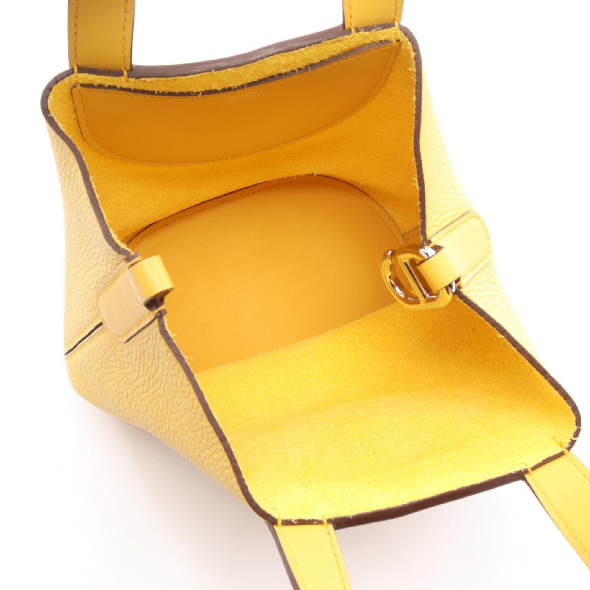 Hermes Yellow Taurillon Clemence Leather Handbag (Pre-Owned)