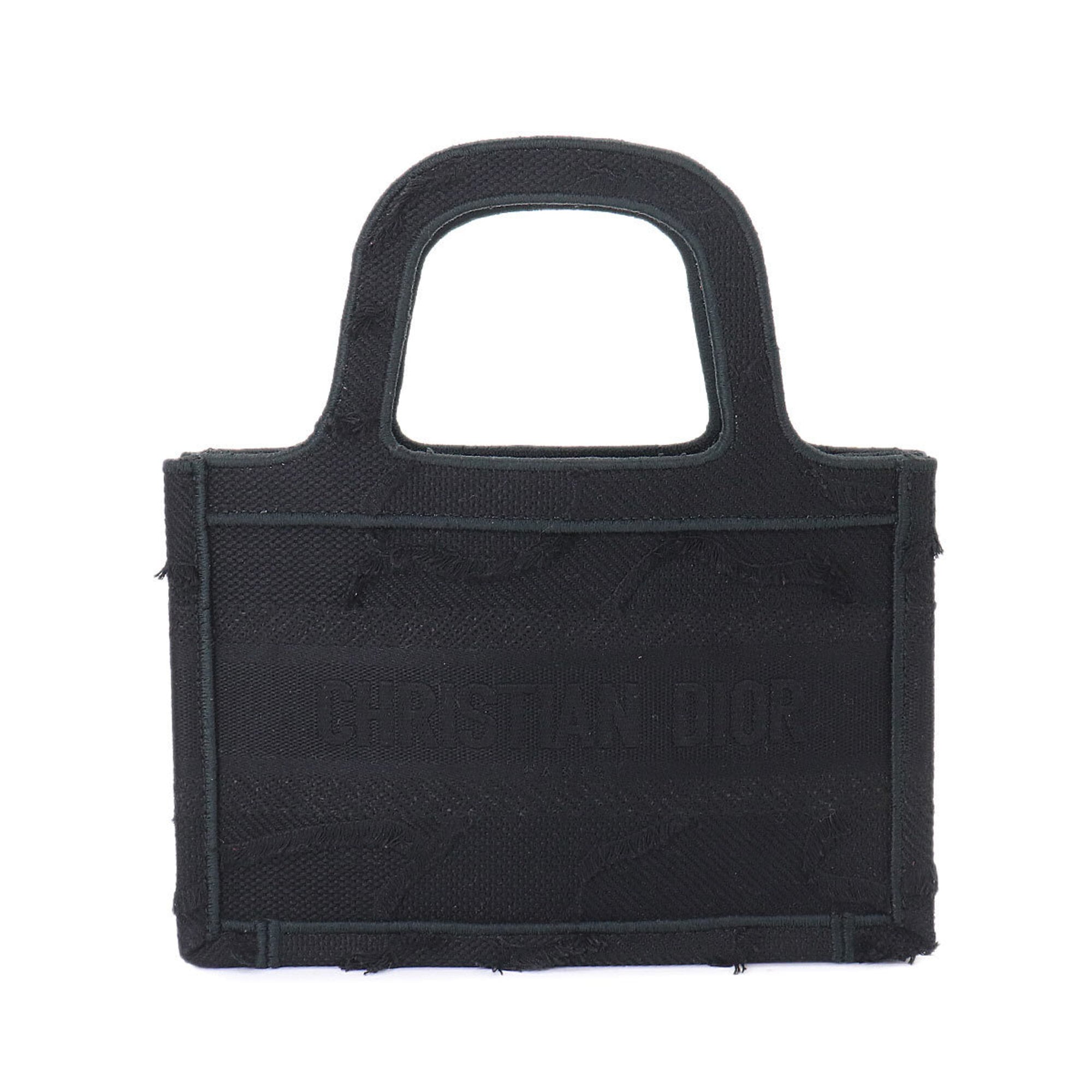 Christian Dior Black Canvas Handbag Tote Bag (Pre-Owned)