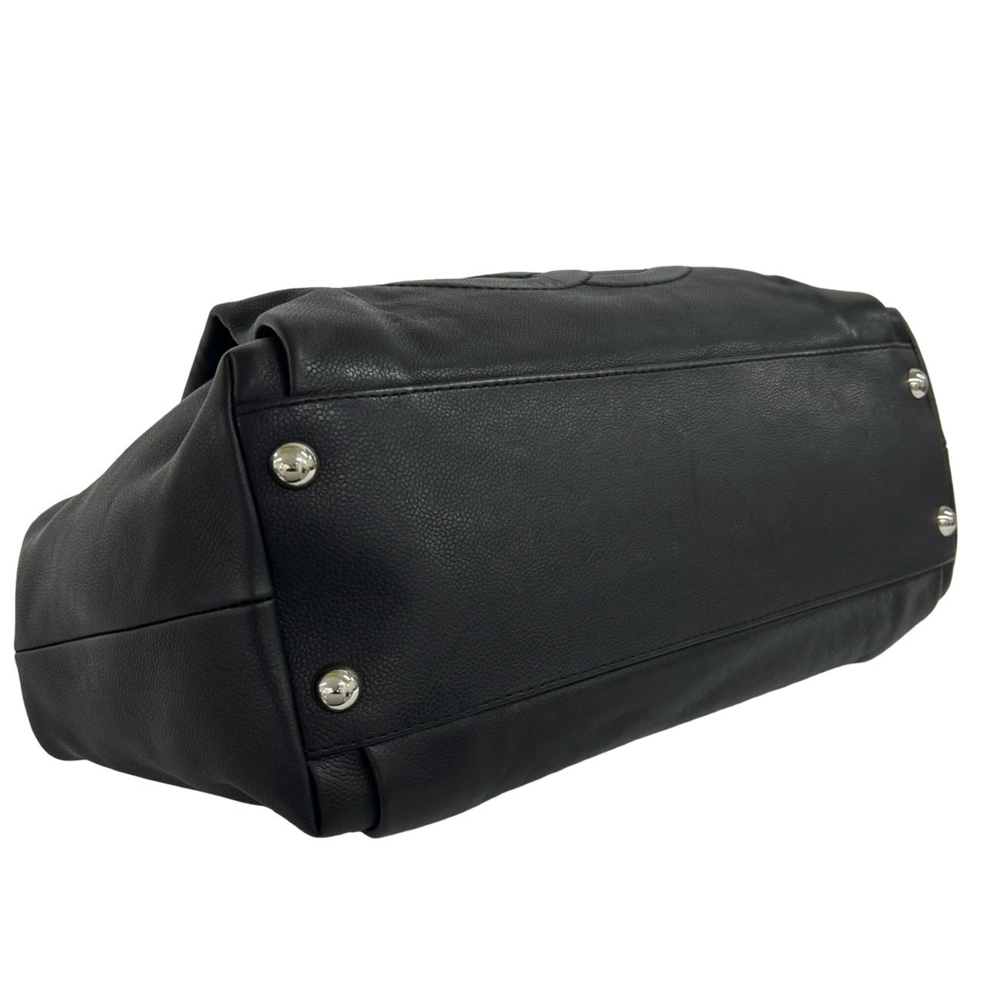 Chanel Black Grained Calfskin Shoulder Bag Tote Bag (Pre-Owned)