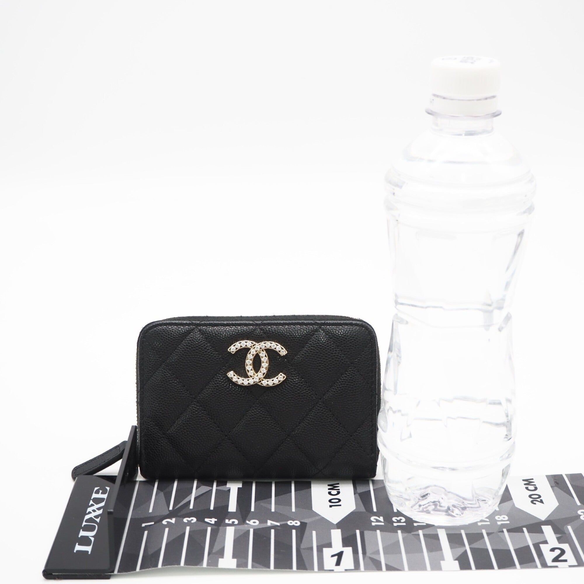 Chanel Matelasse Black Grained Calfskin Coin Purse/Coin Case (Pre-Owned)