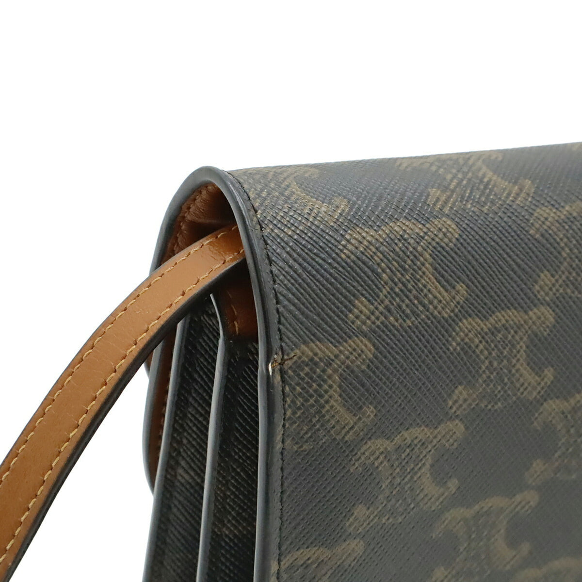 Celine Dark Brown Canvas Clutch Bag Pochette Shoulder Bag (Pre-Owned)