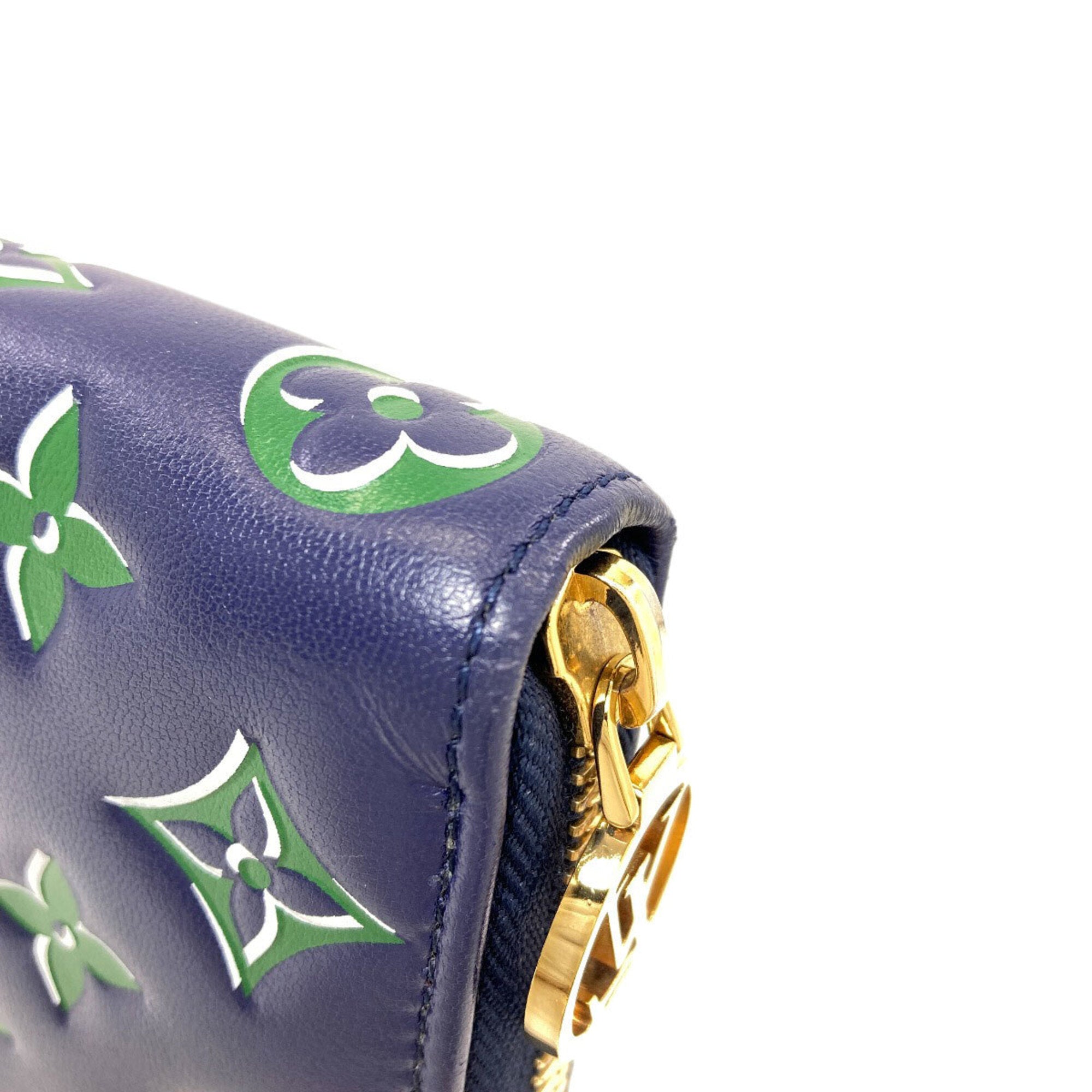 Louis Vuitton Blue Green Leather Long Wallet (Bi-Fold) (Pre-Owned)