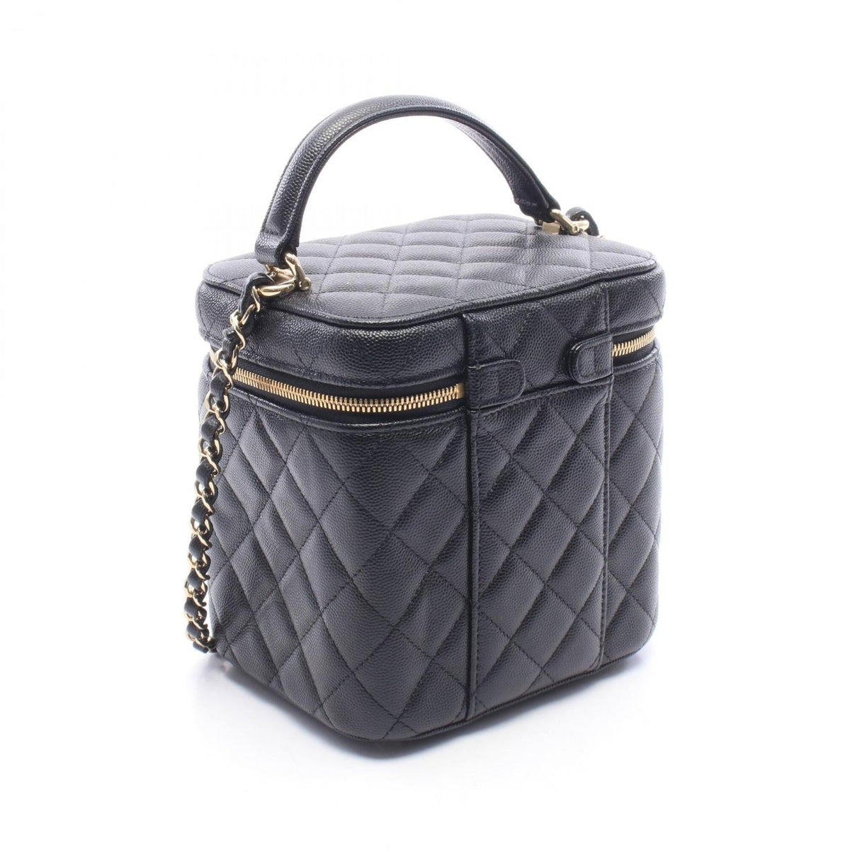 Chanel Black Grained Calfskin Handbag Shoulder Bag (Pre-Owned)