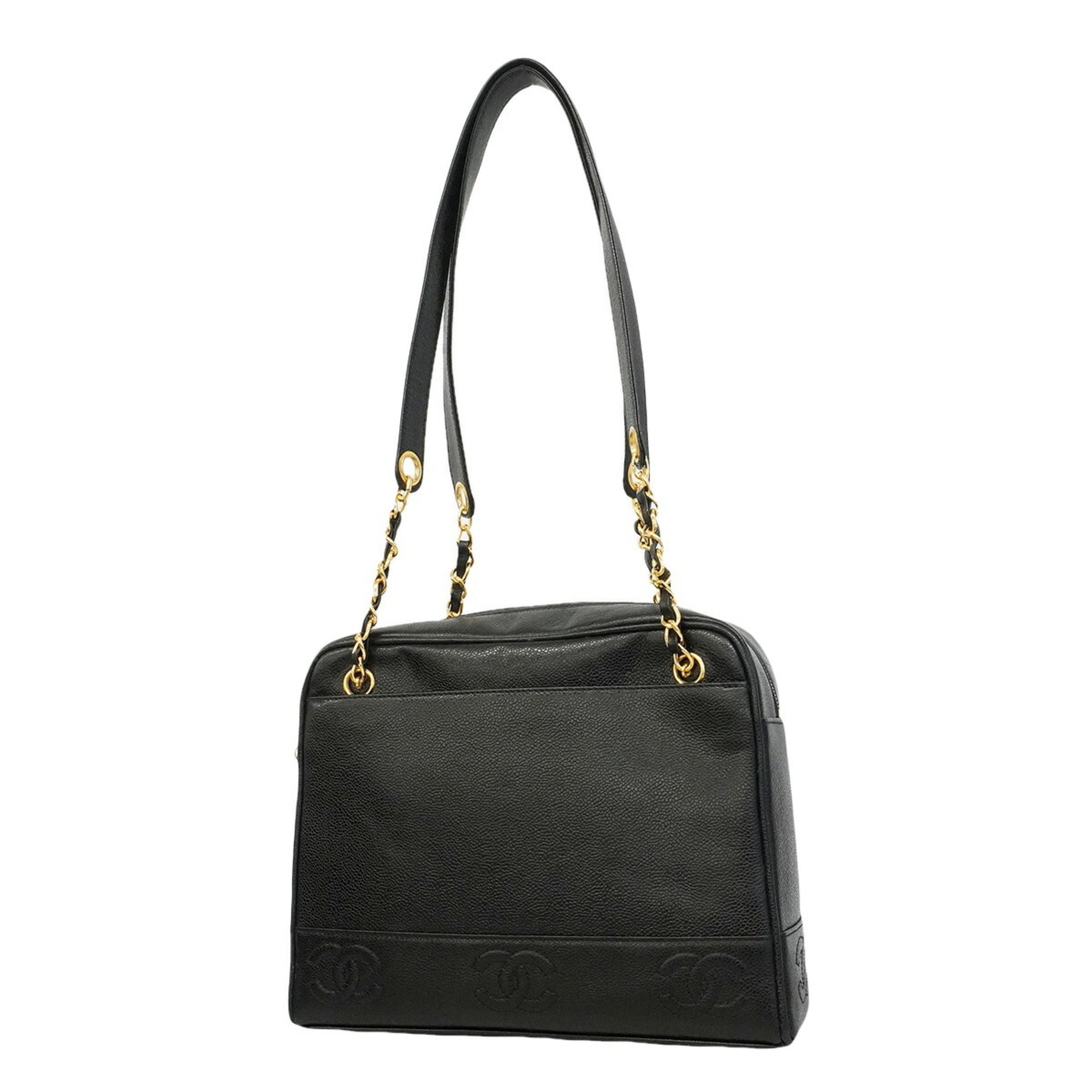 Chanel Black Grained Calfskin Tote Bag (Pre-Owned)
