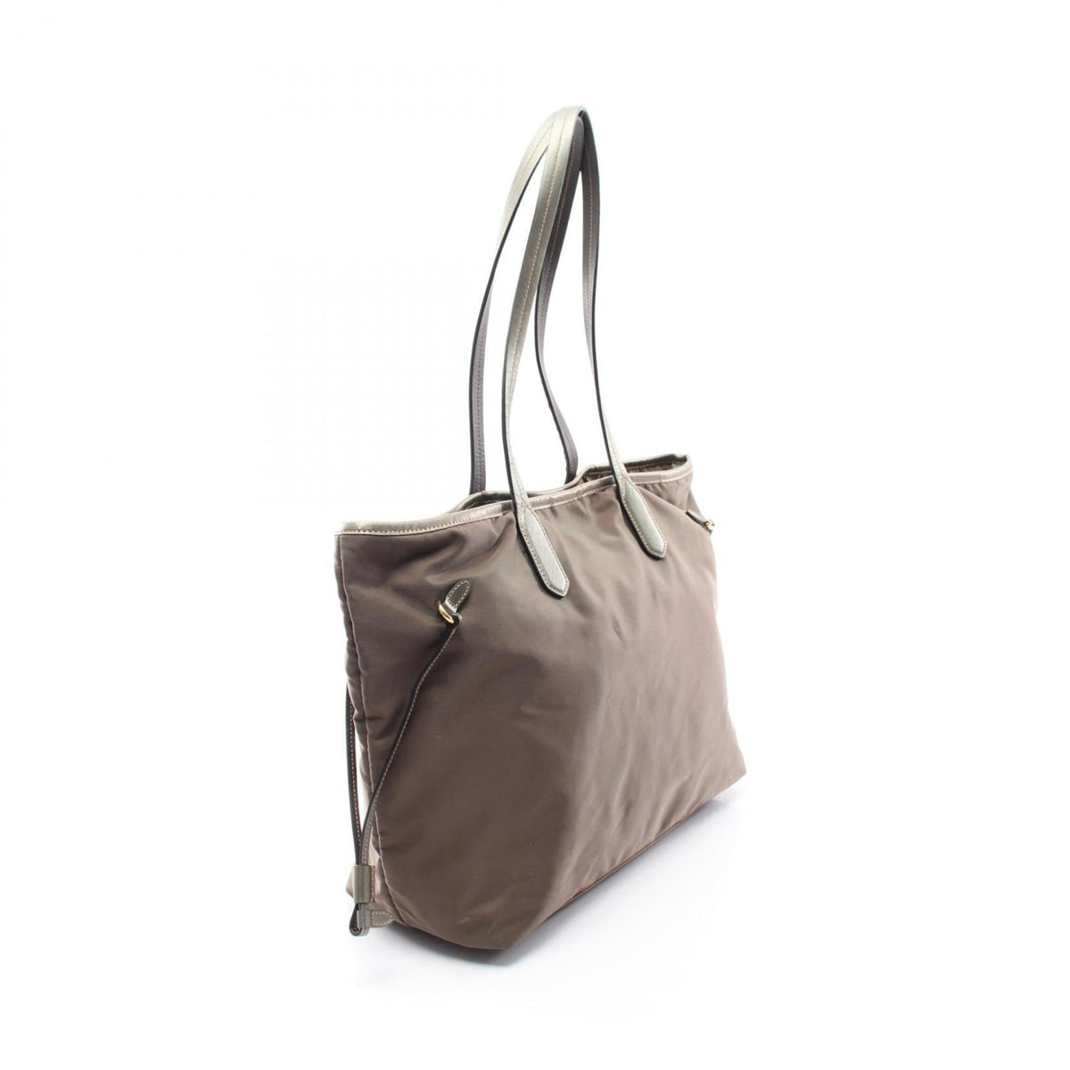 Prada Saffiano Gray Nylon Leather Handbag Tote Bag (Pre-Owned)